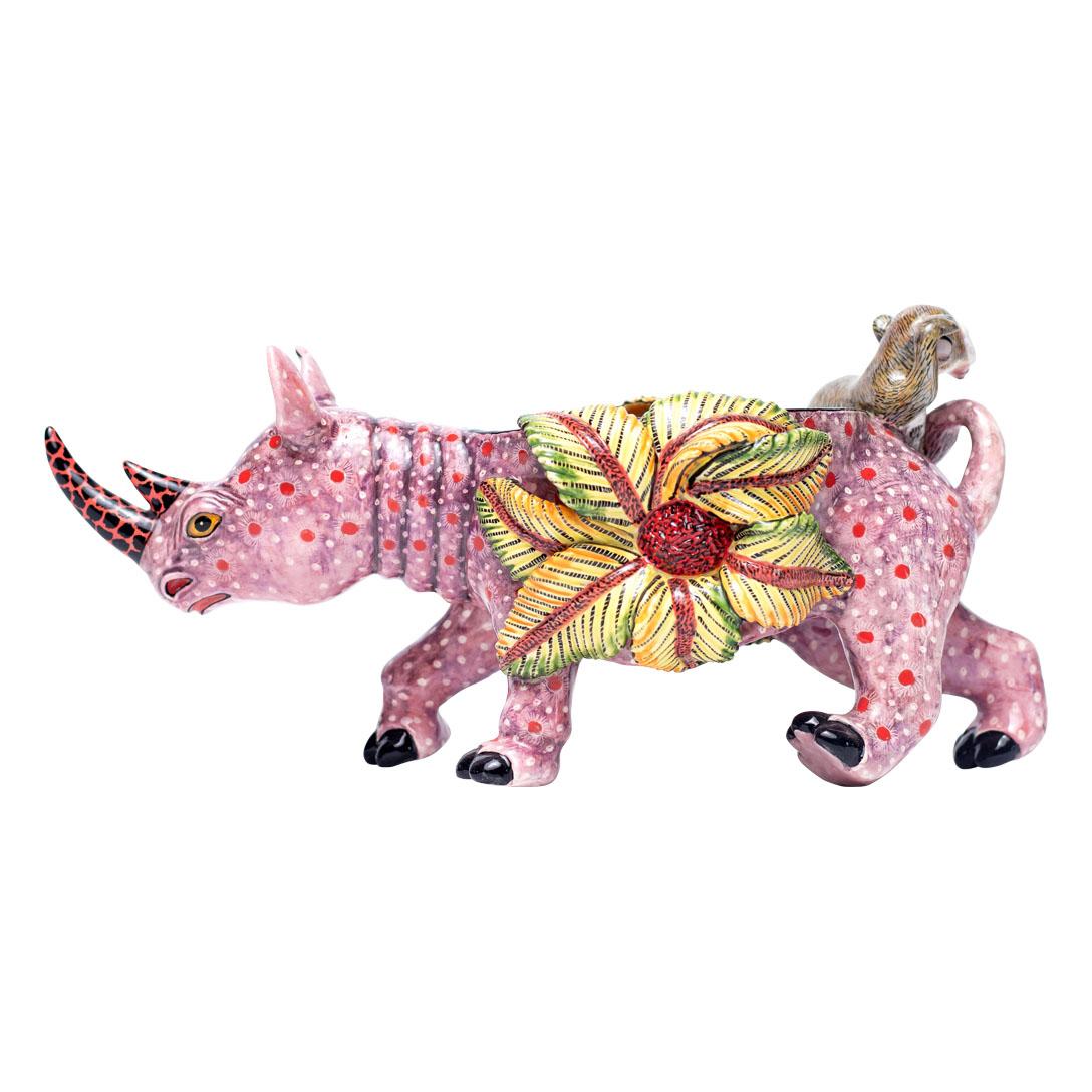 Ceramic  Rhino  Peanut Bowl , hand made in South Africa 1