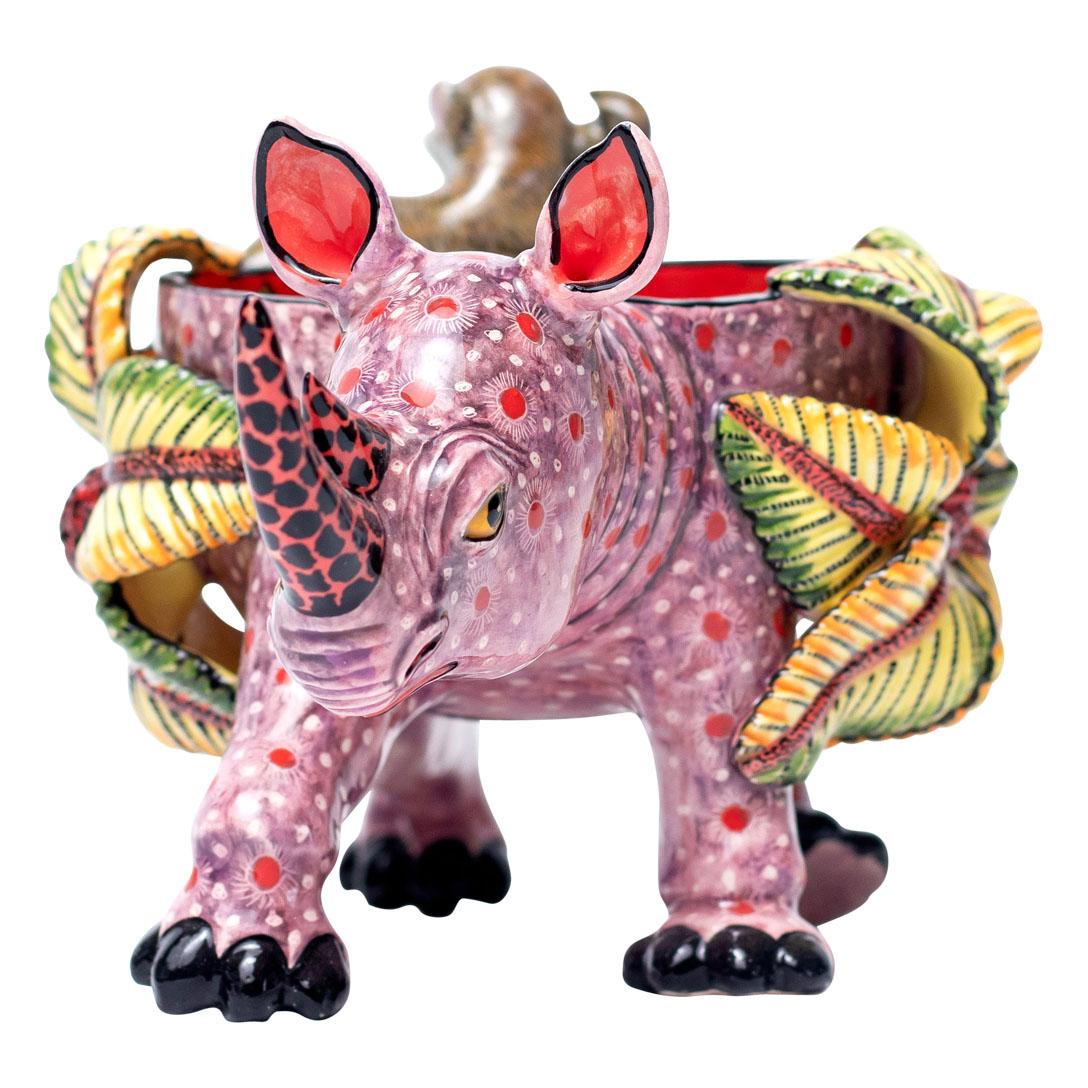 Ceramic  Rhino  Peanut Bowl , hand made in South Africa 2