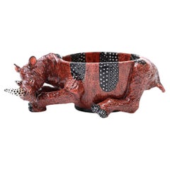 Ceramic  Rhino  Peanut Bowl , hand made in South Africa