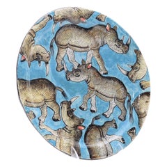 Ceramic Rhinos Plate, Hand  made in South Africa