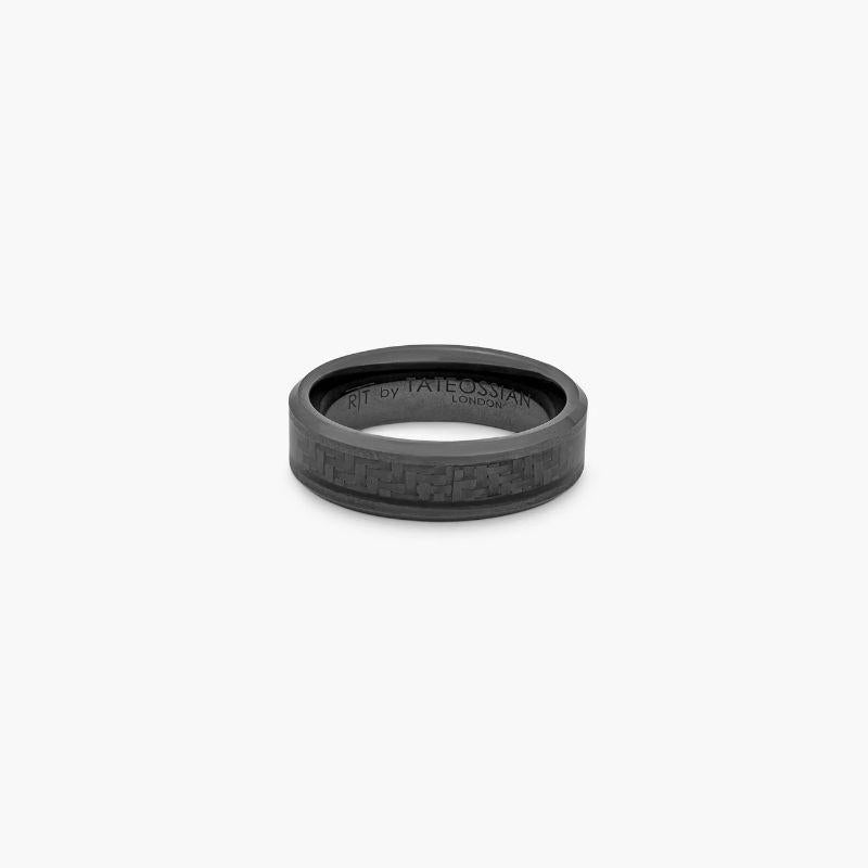 Ceramic Ring with Carbon Fibre, Size L In New Condition In Fulham business exchange, London