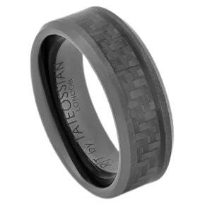 Ceramic Ring with Carbon Fibre, Size S For Sale