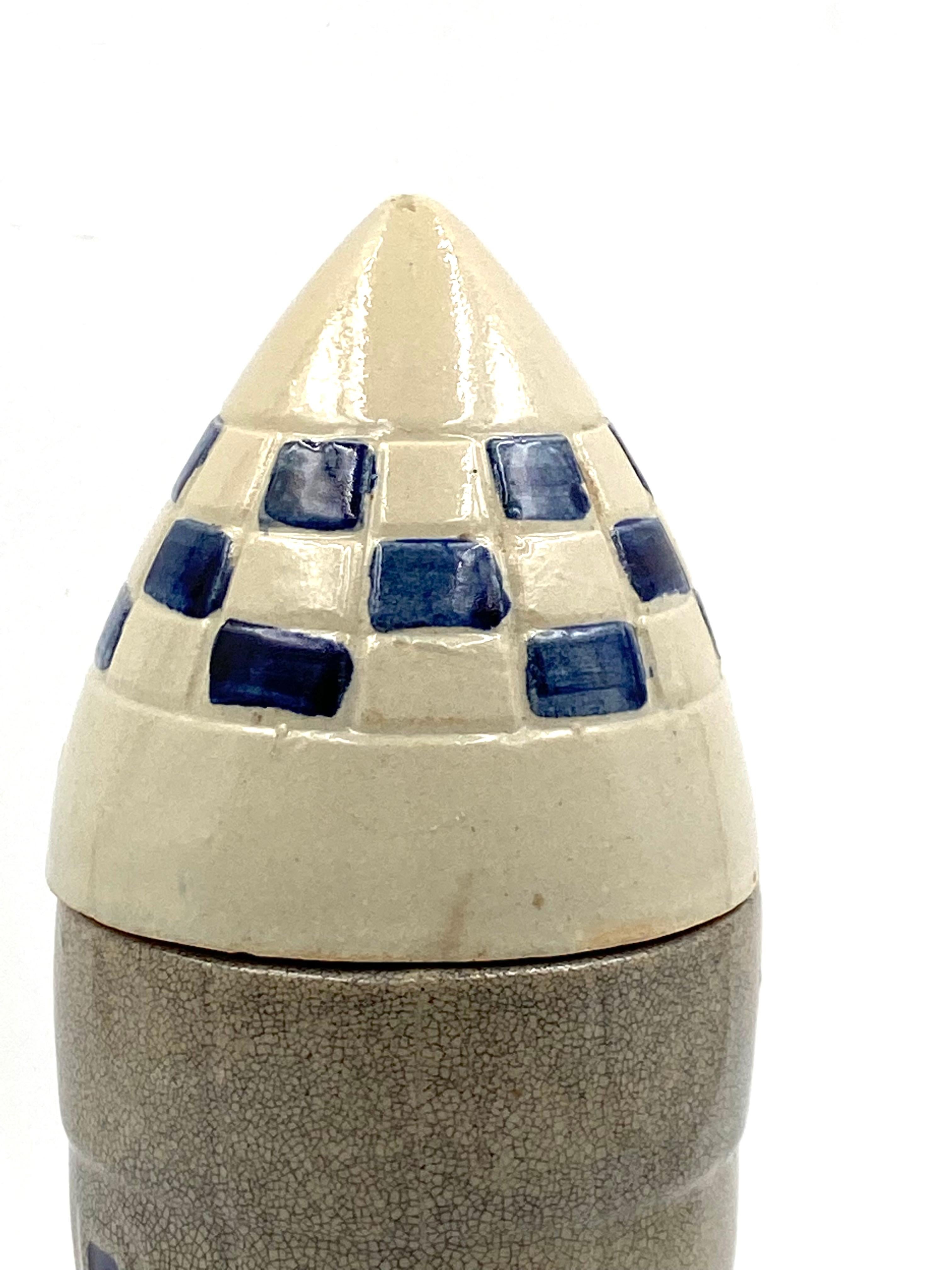 Ceramic Rocket / Spaceship Bottle / Decanter, France, 1940s-1950s For Sale 8