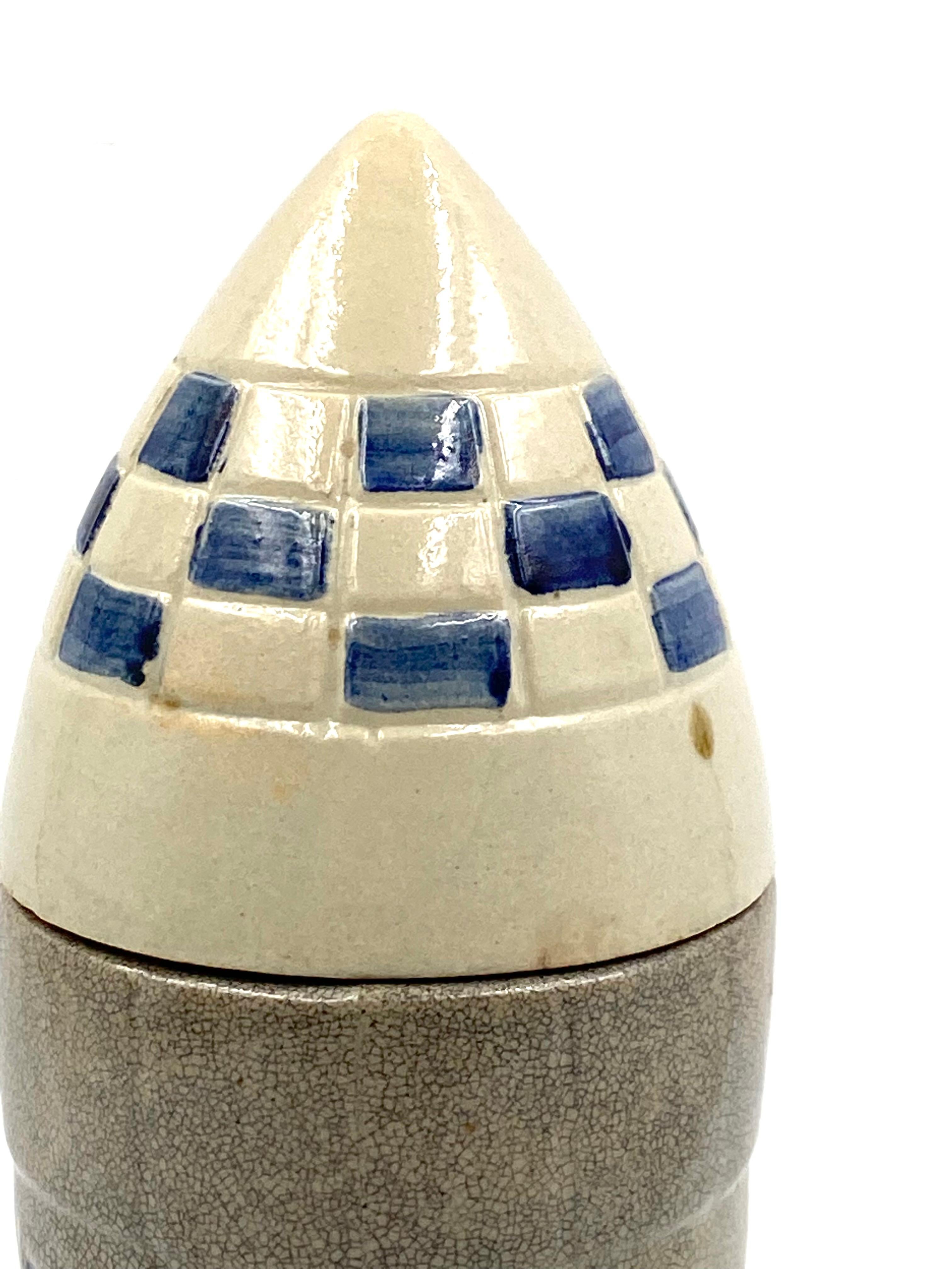 Keramikvase / Spaceship-Flaschenflasche / Dekanter  Frankreich 1940er / 1950er Jahre im Angebot 9
