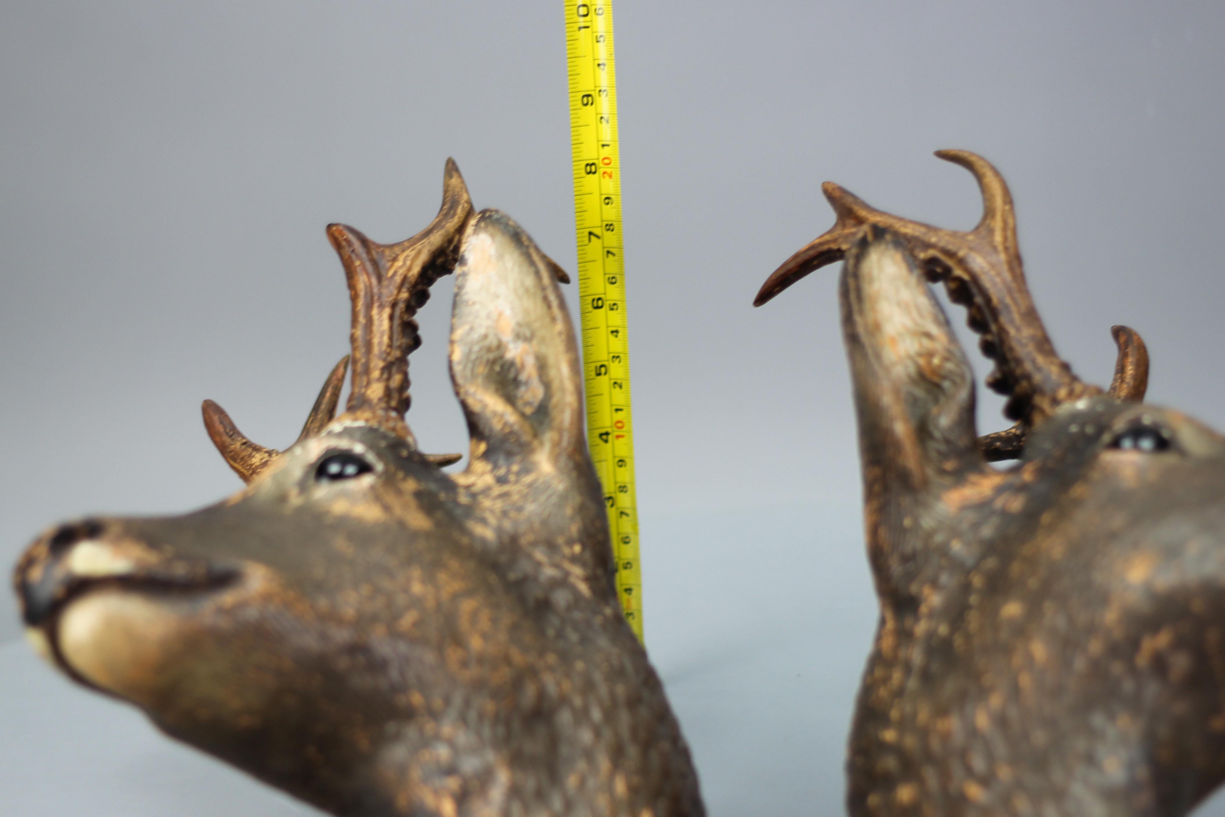 Ceramic Roe Deer Heads, Wall Decoration, Germany, 1930s, Set of Two 8