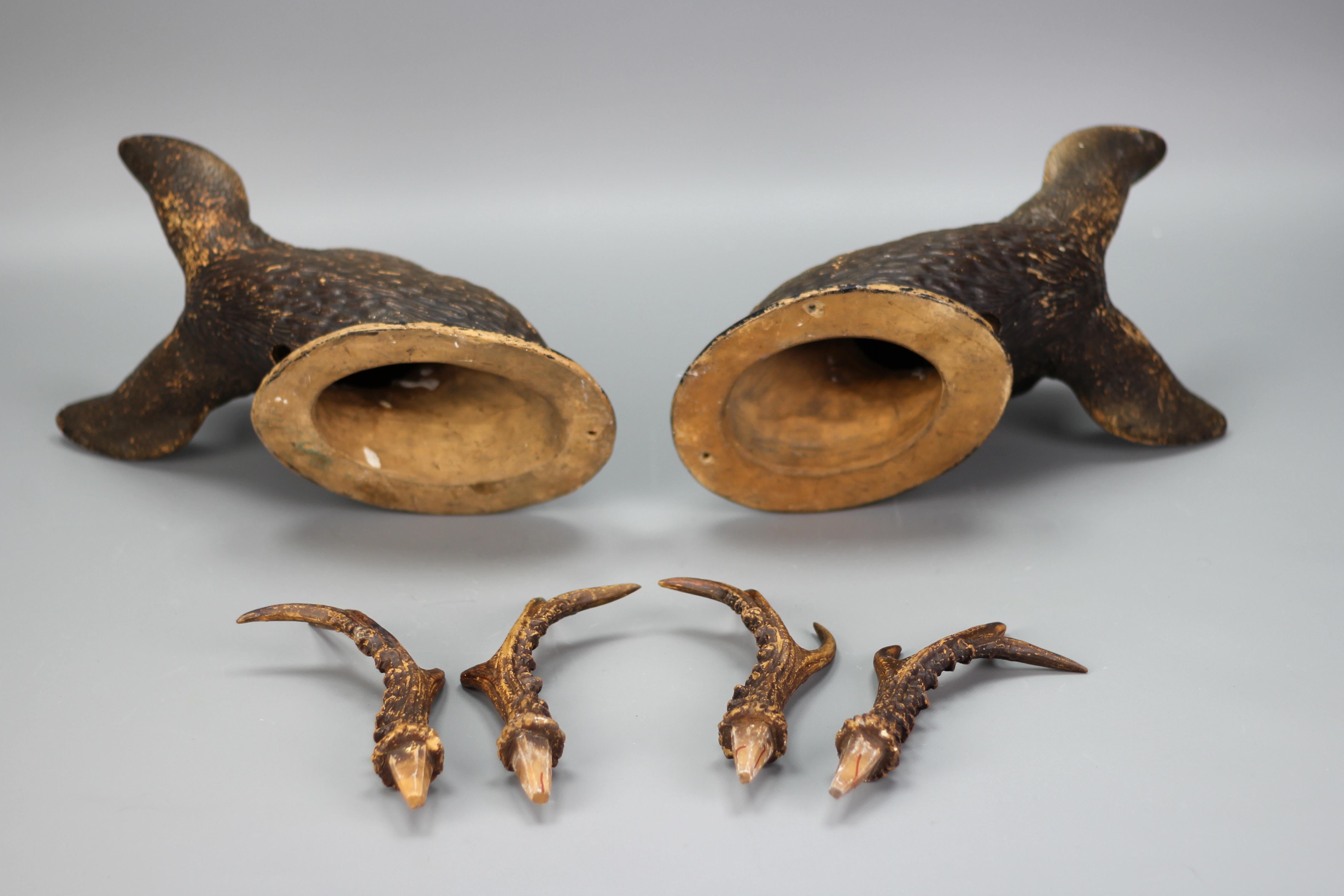 Ceramic Roe Deer Heads, Wall Decoration, Germany, 1930s, Set of Two 12