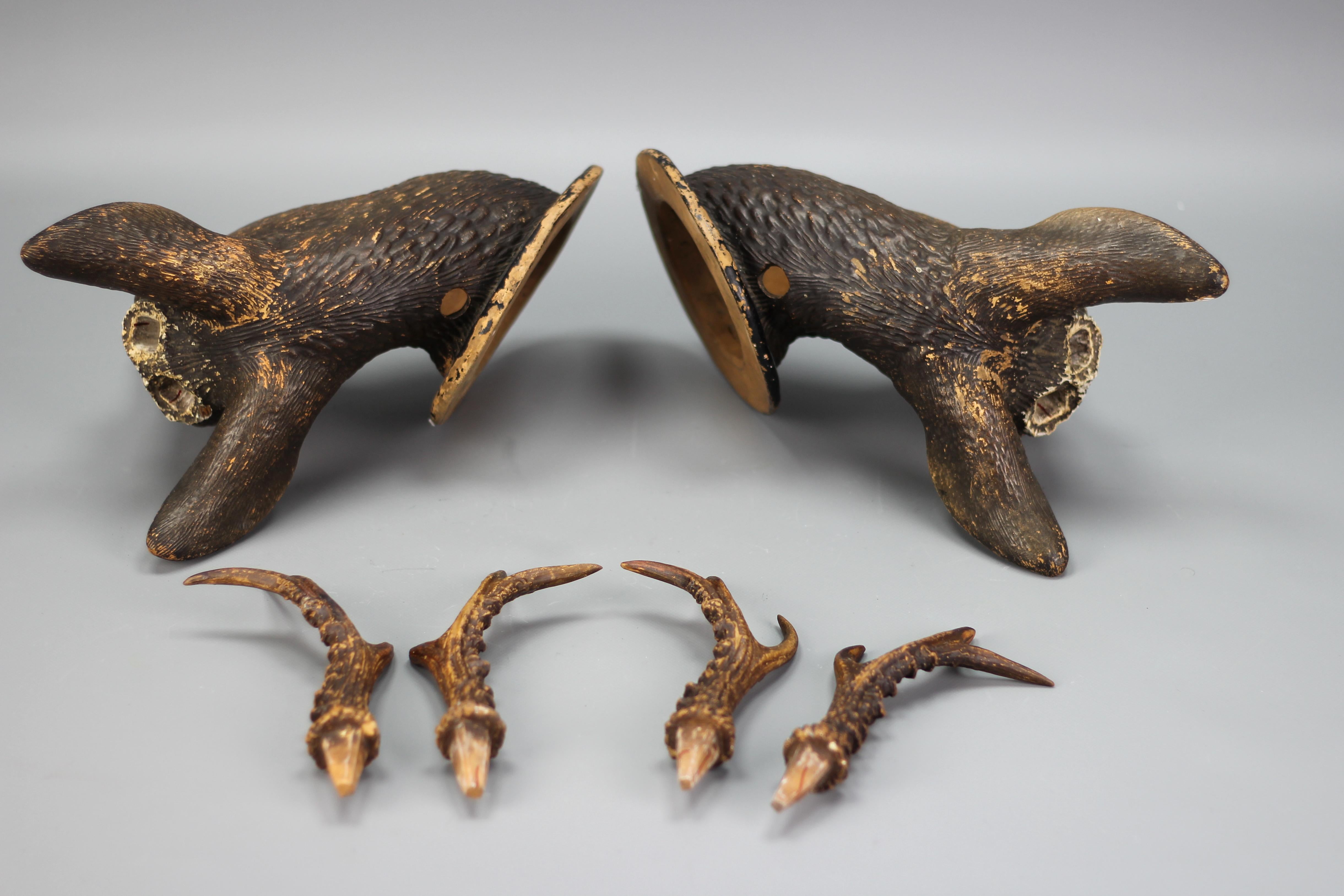 Ceramic Roe Deer Heads, Wall Decoration, Germany, 1930s, Set of Two 13