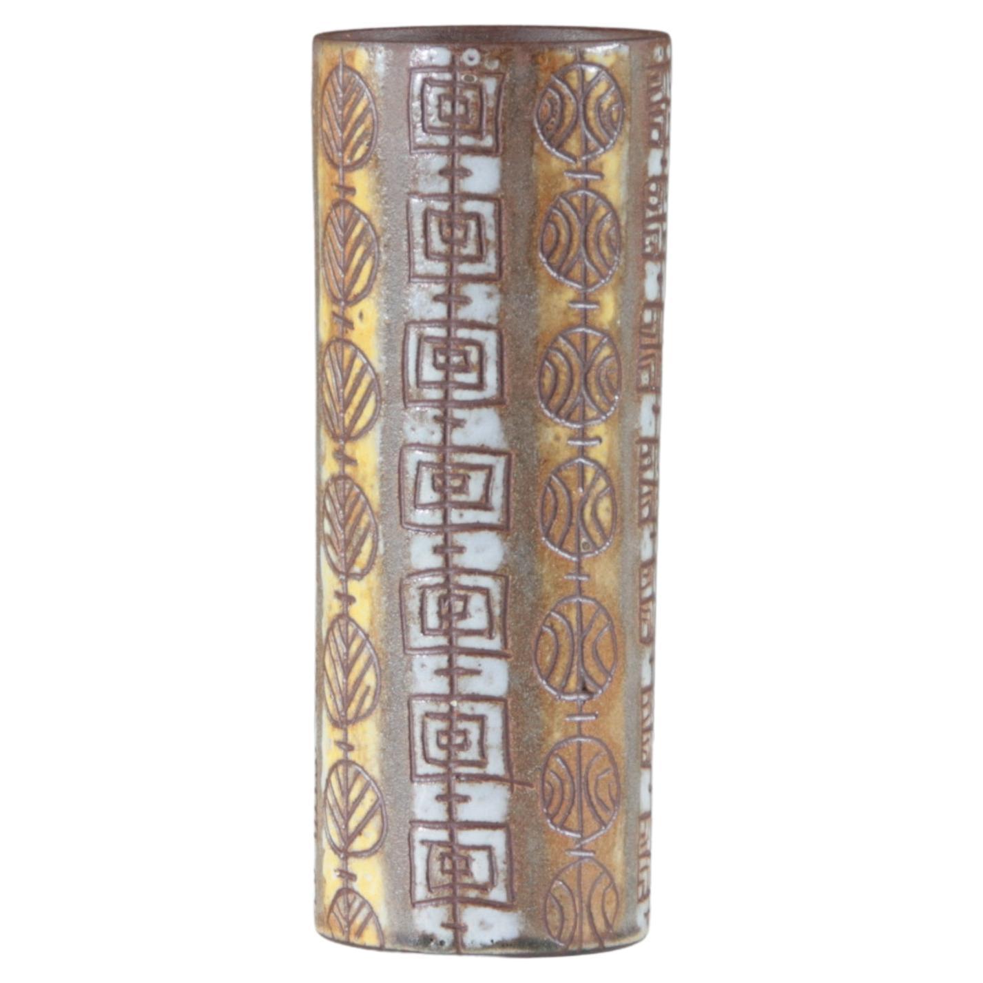 Ceramic roller vase by Alexandre Kostanda, France ca. 1960