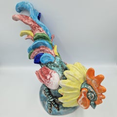 Ceramic rooster by Lilli - Hummel König for the Karlsruher Majolika. 1956