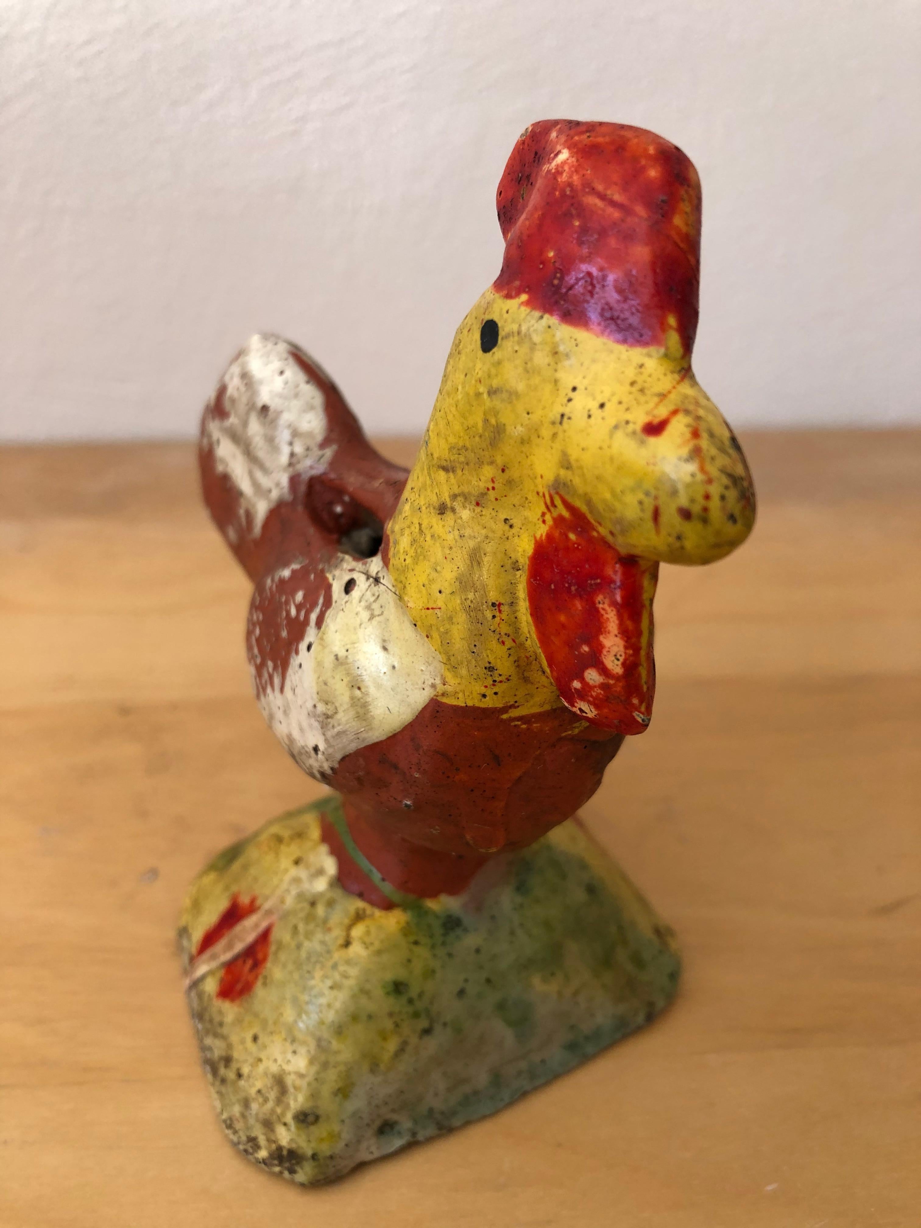 Mexican Ceramic Rooster Piggy Bank from Mexico, circa 1960s