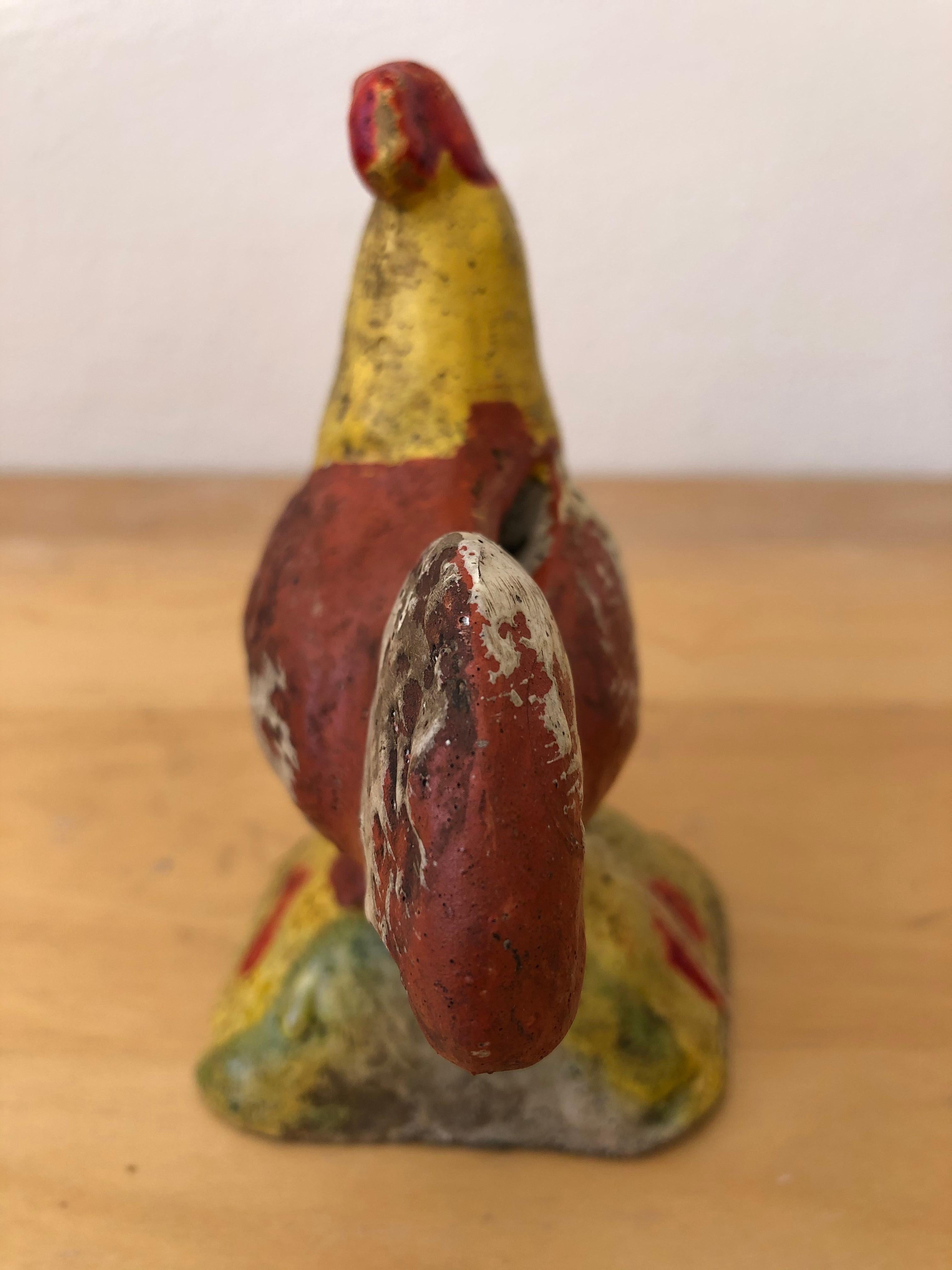 Fired Ceramic Rooster Piggy Bank from Mexico, circa 1960s