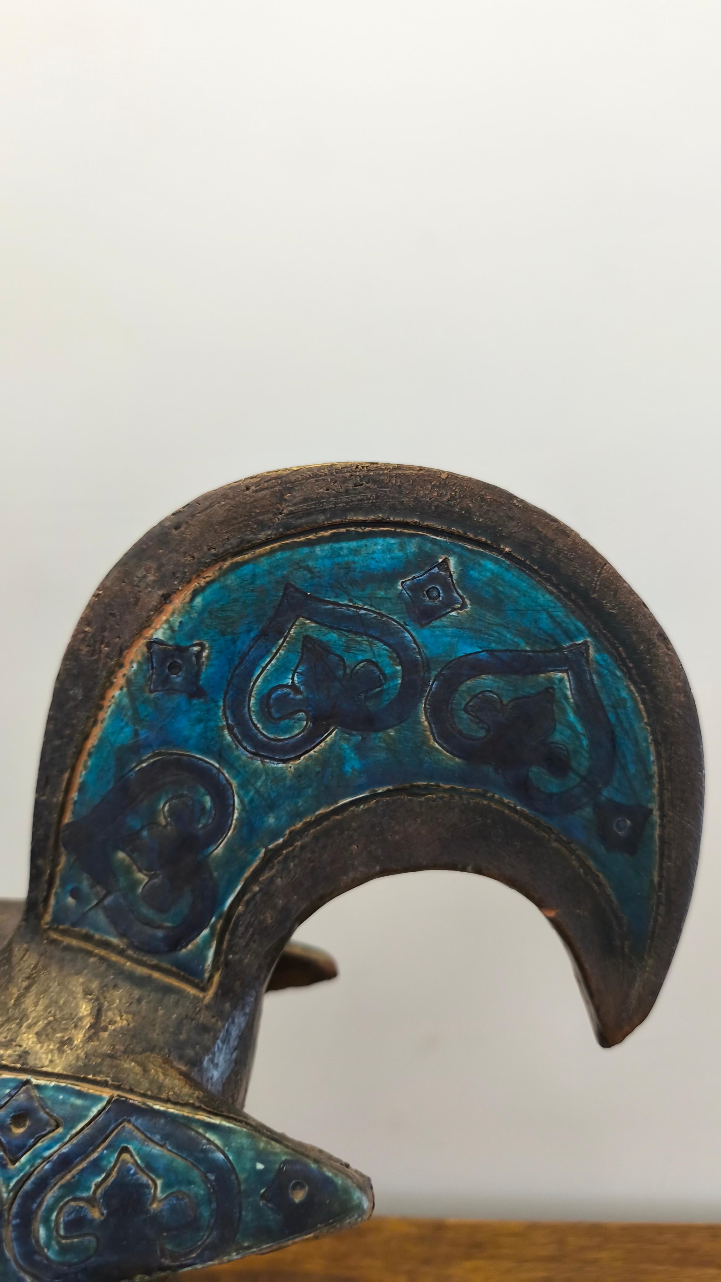 Ceramic rooster sculpture, 1960s, Aldo Londi, Bitossi For Sale 4