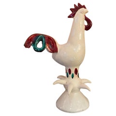 Ceramic Rooster Sculpture by Roger Capron, Vallauris, France, 1960s