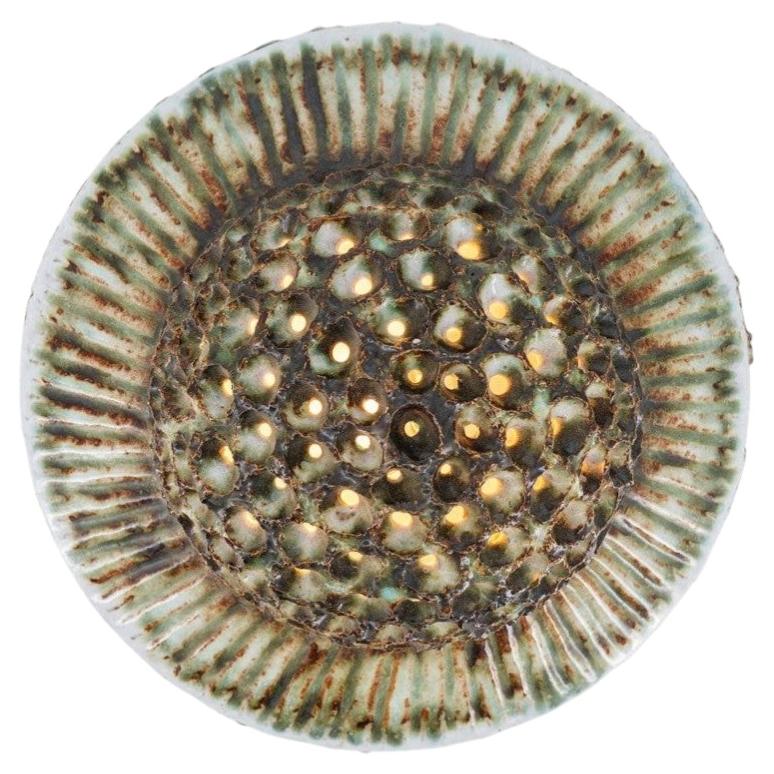 Ceramic Round Wall Light Holes in the style of Axella, Denmark 1970 For Sale