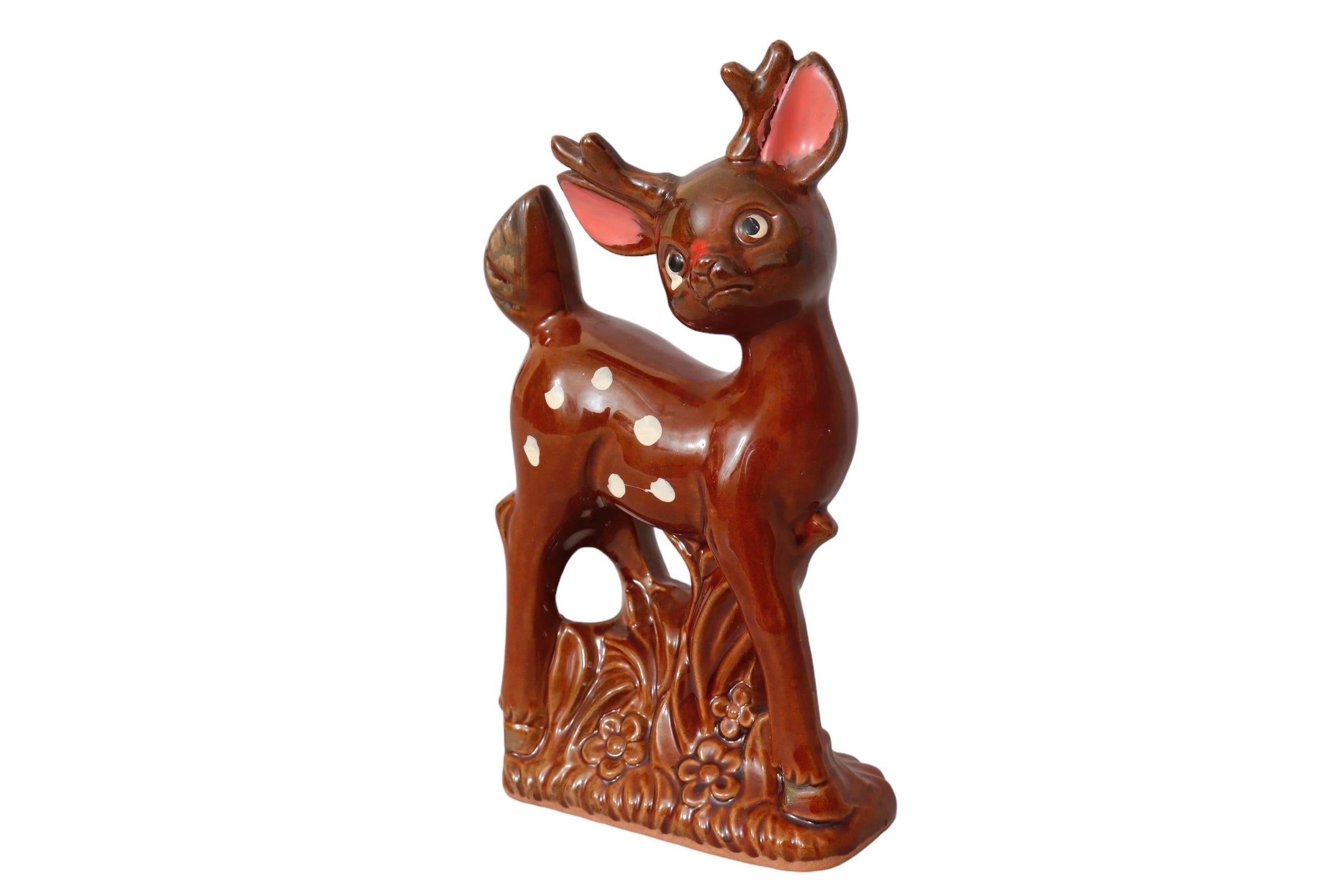 Japonais Figurine de Noël Rudolph Reindeer en céramique en vente