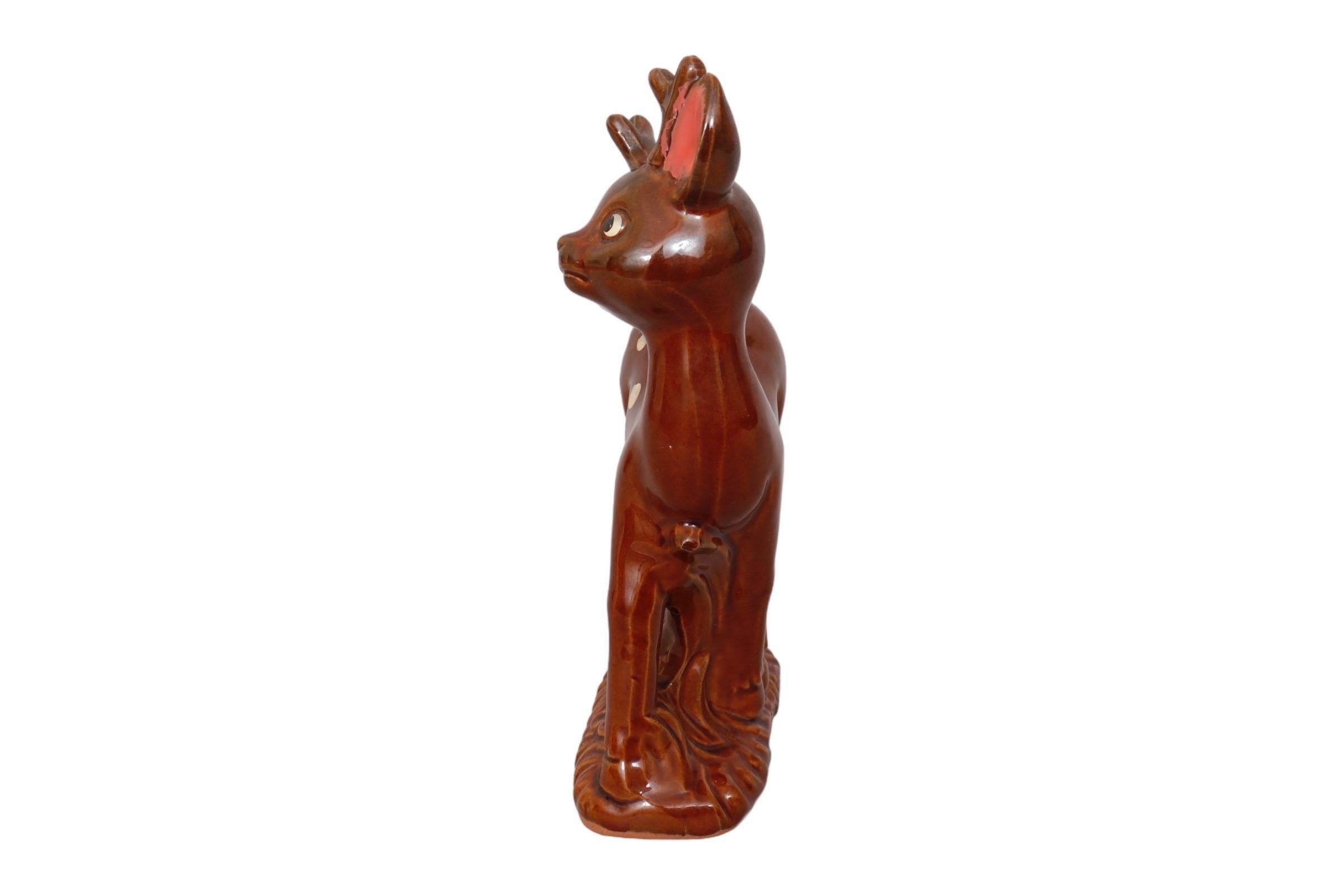 Figurine de Noël Rudolph Reindeer en céramique Bon état - En vente à Bradenton, FL