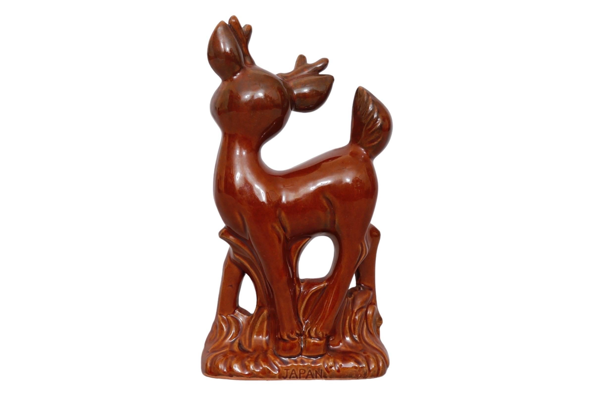 20ième siècle Figurine de Noël Rudolph Reindeer en céramique en vente