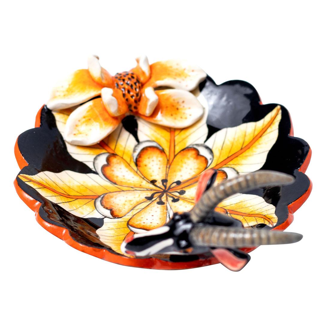Ceramic Sable Coin  Dish , hand made in South Africa In Excellent Condition In North Miami, FL