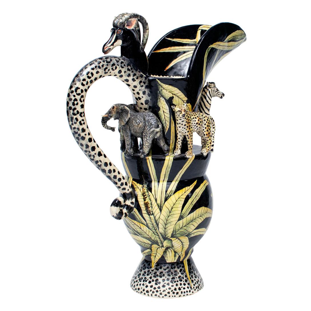 XXI secolo e contemporaneo Brocca in ceramica Sable, realizzata a mano in Sudafrica in vendita