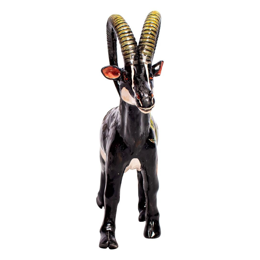 Fired Ceramic  Sable Sculpture , hand made in South Africa For Sale