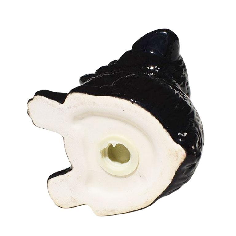 American Ceramic Salt and Pepper Dog Shakers in Black and White, A Pair For Sale
