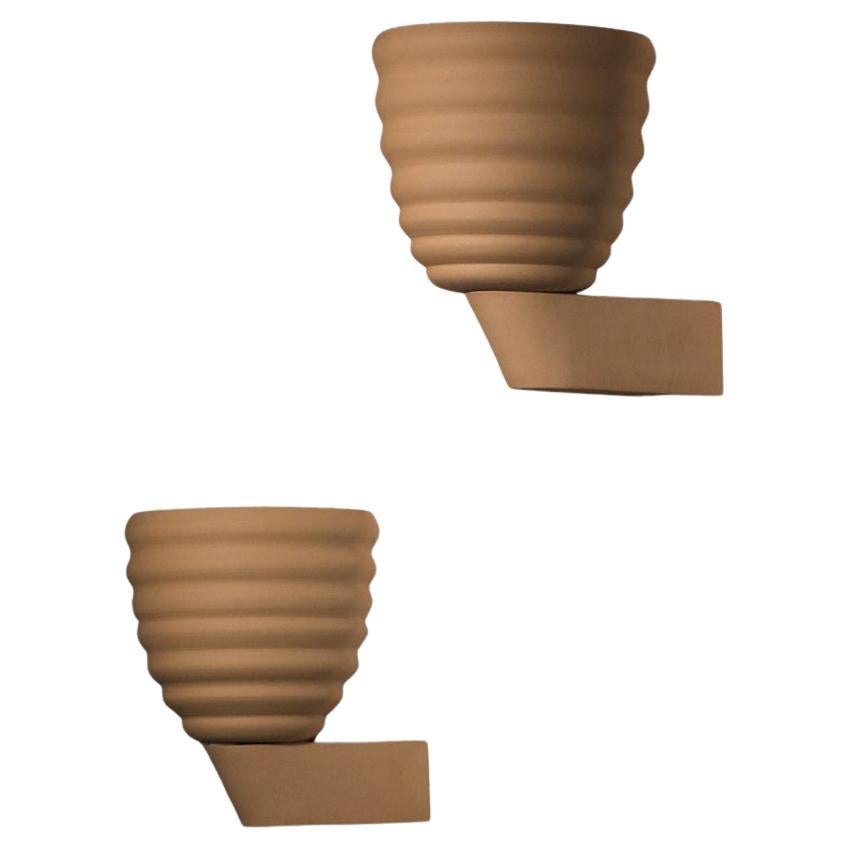 Ceramic sconces by Katia Mihaylova handcrafted modern