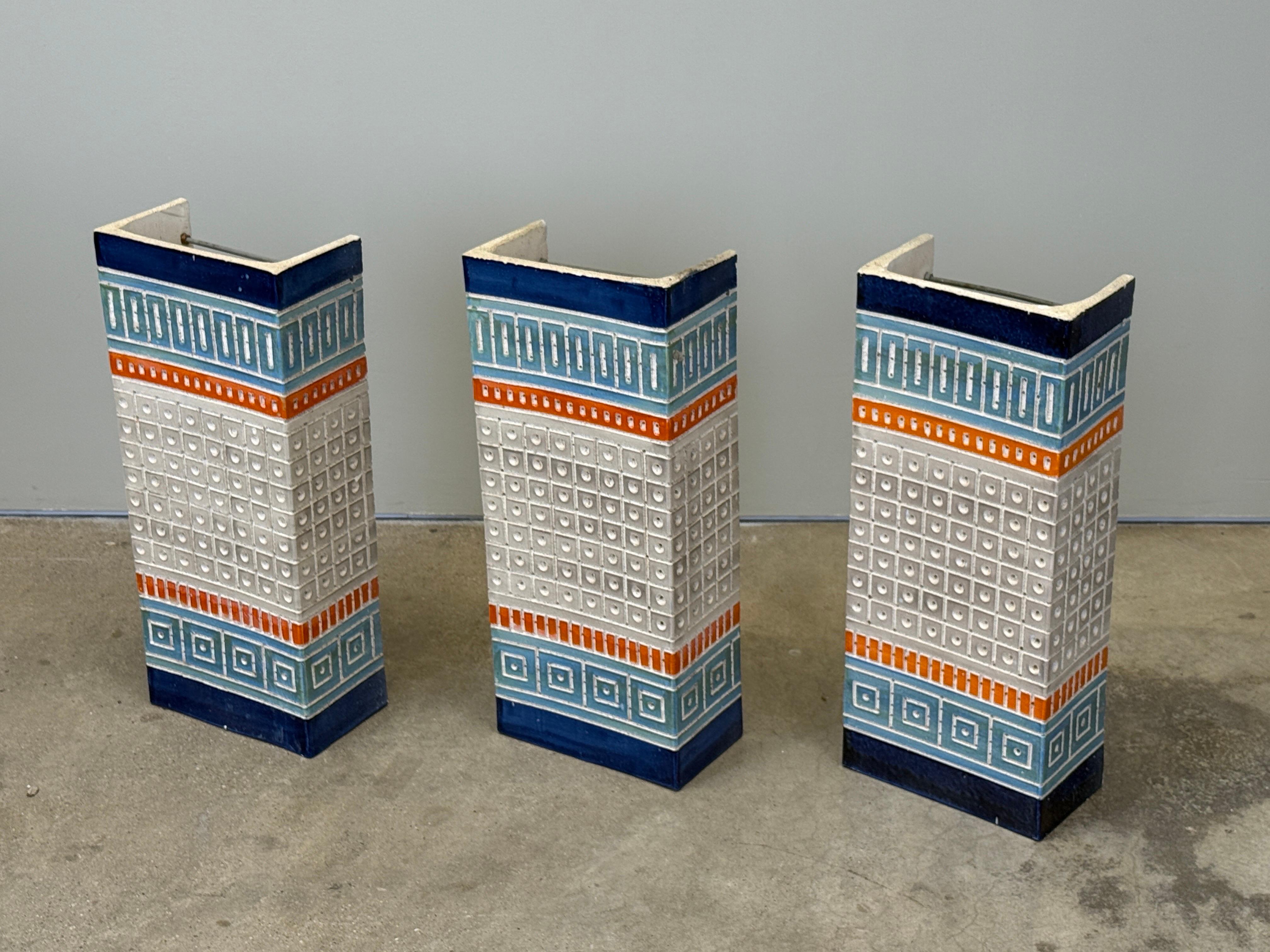 Ceramic Sconces by Martha and Beaumont Mood In Good Condition For Sale In Dallas, TX