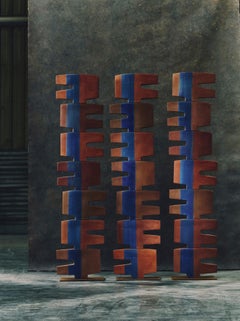 Ceramic Screen Divider/Partition Totem Sculptures by Andrée & Michel Hirlet