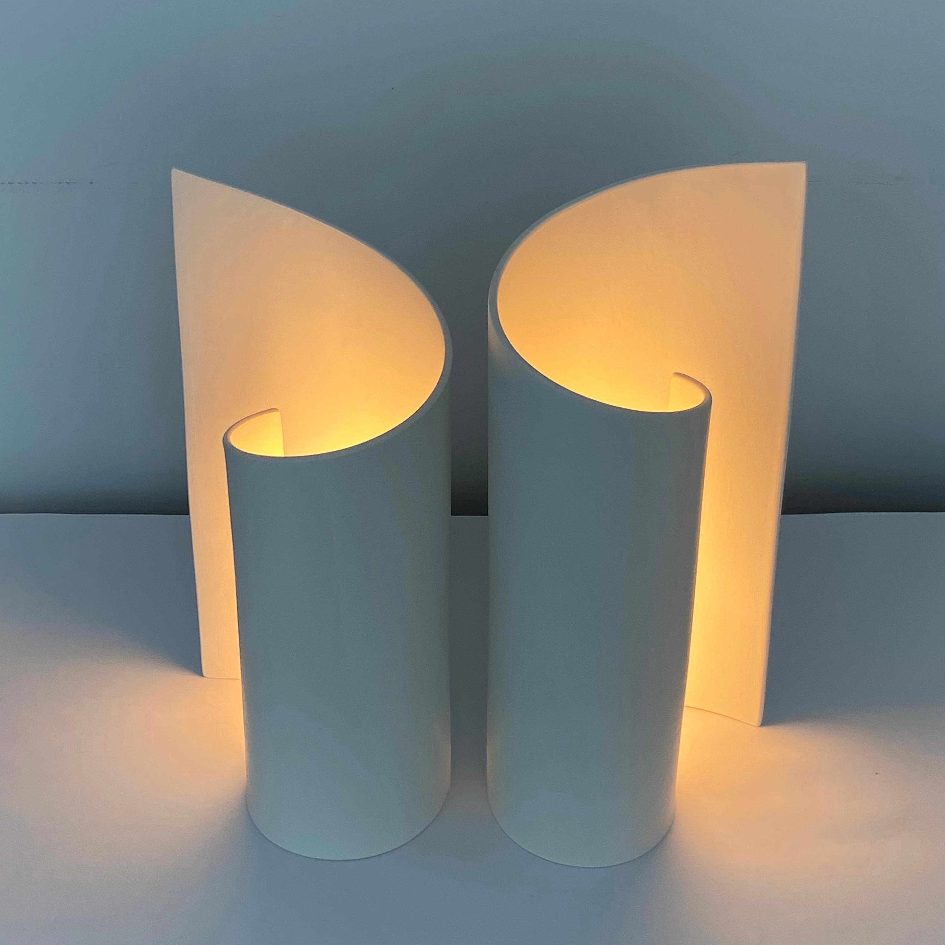 Contemporary Ceramic Scroll Luminaires maker: Olivia Barry / By Hand  For Sale