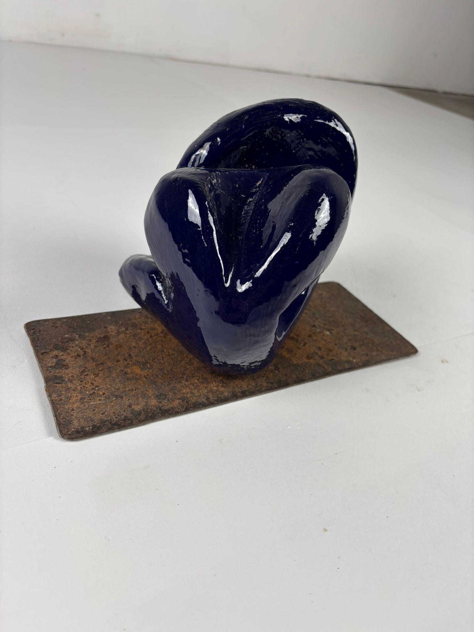Japonisme Ceramic sculptural artwork, Raku, “Intimità”, 2003 For Sale