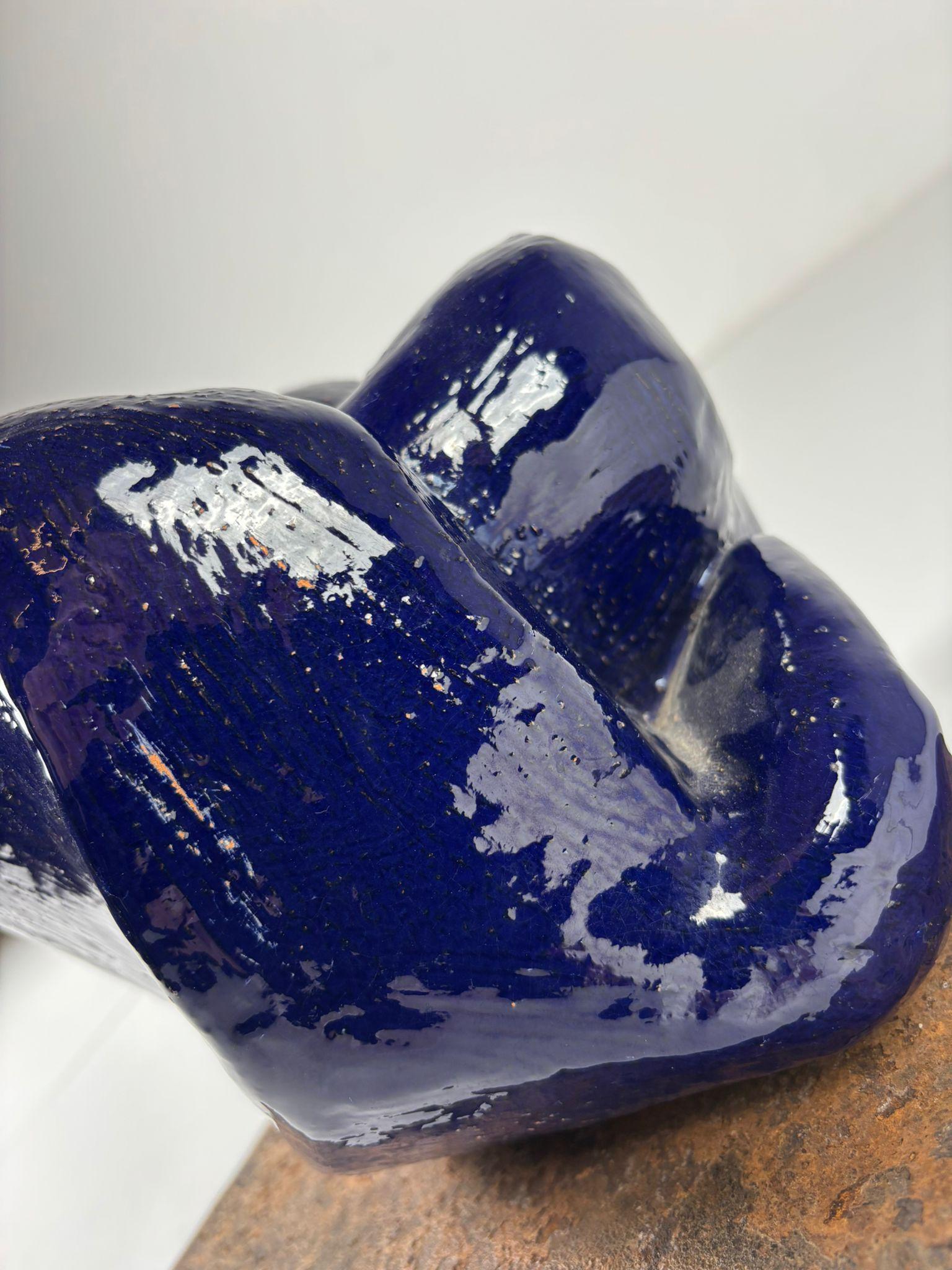 Ceramic sculptural artwork, Raku, “Intimità”, 2003 For Sale 2