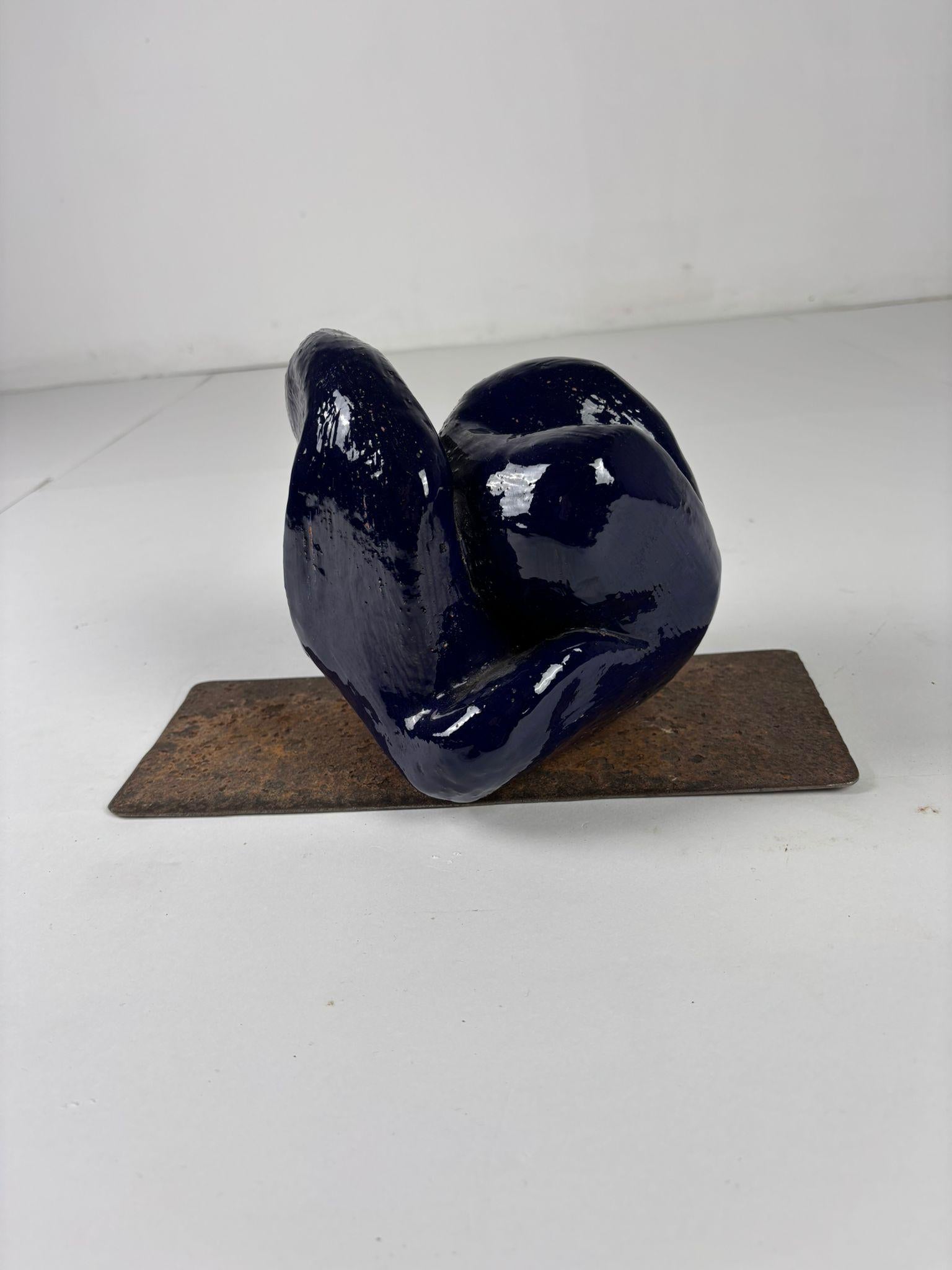 Ceramic sculptural artwork, Raku, “Intimità”, 2003 For Sale 3