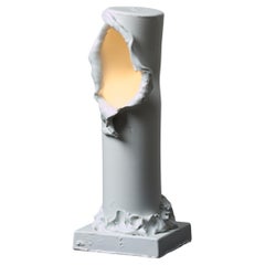 Post Modern, Brutalist, Ceramic sculptural hand made table lamp. Made in Italy