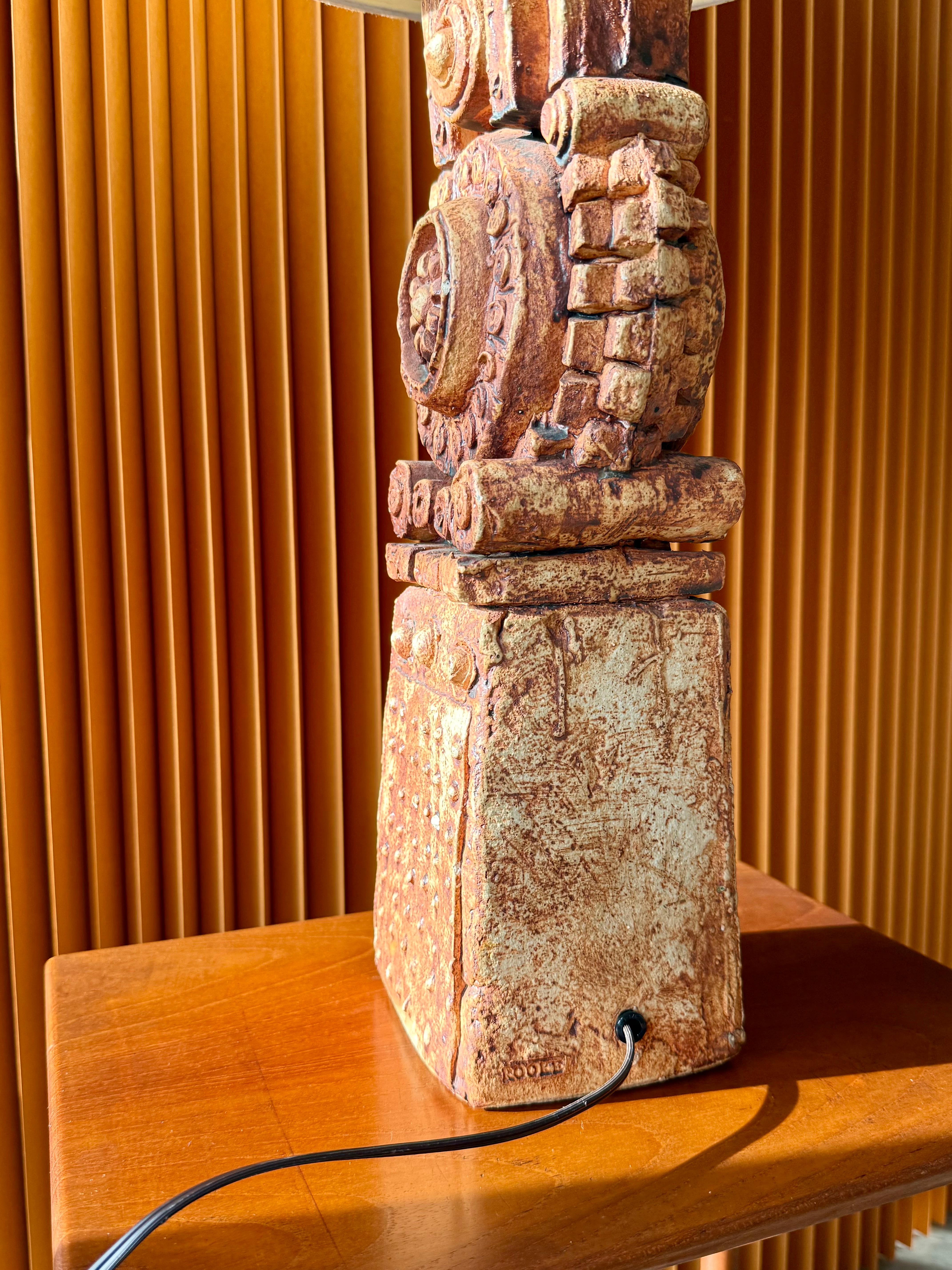 Ceramic Sculptural Table Lamp by Bernard Rooke Studio In Good Condition In Oceanside, US