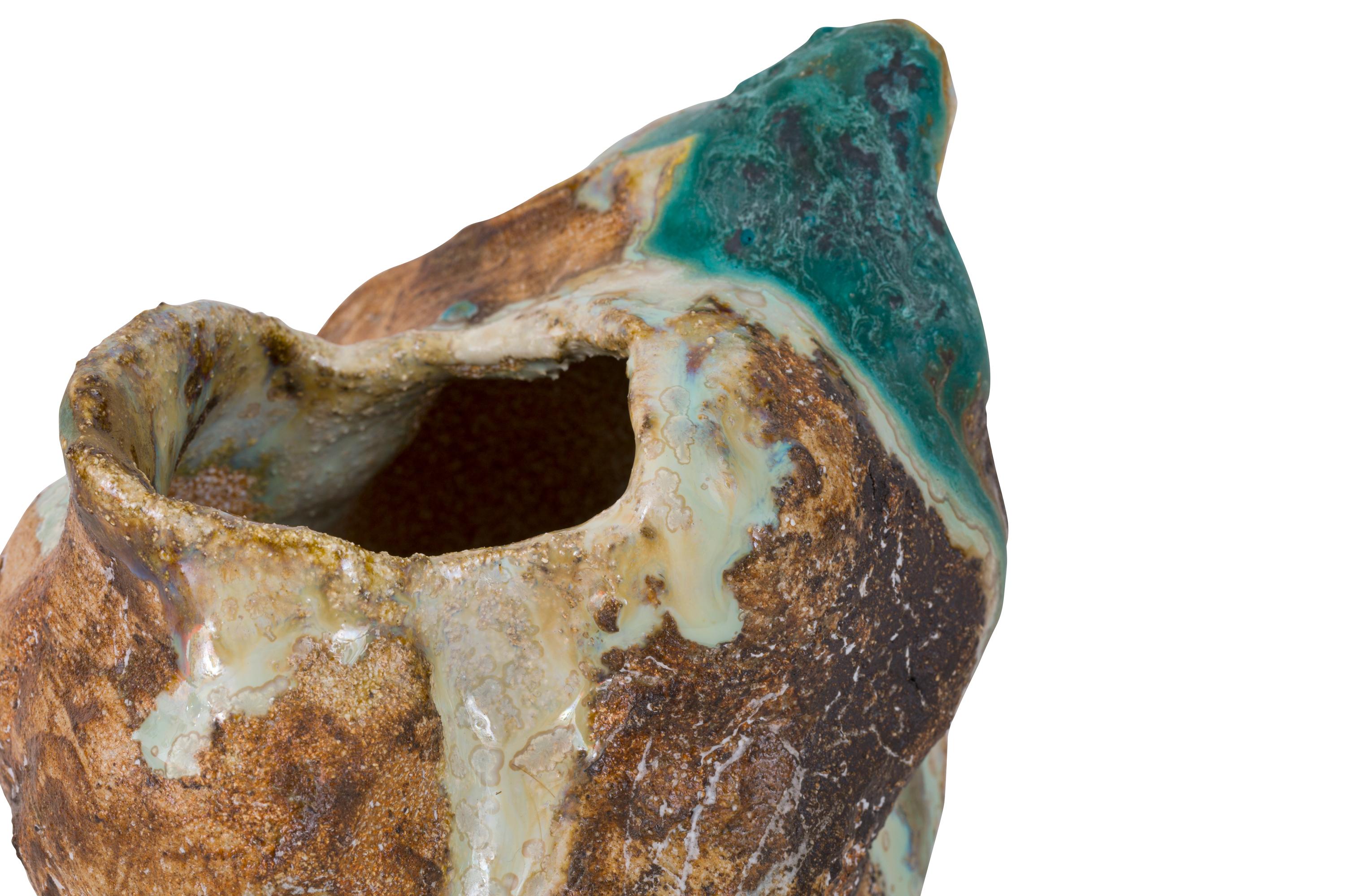 Glazed Ceramic Sculptural Vase by Henrik Folsgaard, Denmark, 2020 For Sale