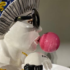 Sculpture contemporaine en céramique Tête d'Angela par Vanessa Semaino