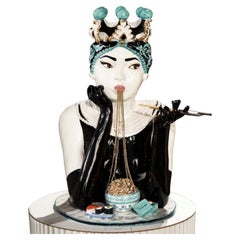 Retro Ceramic Sculpture Antonia Head by Vanessa Semaino