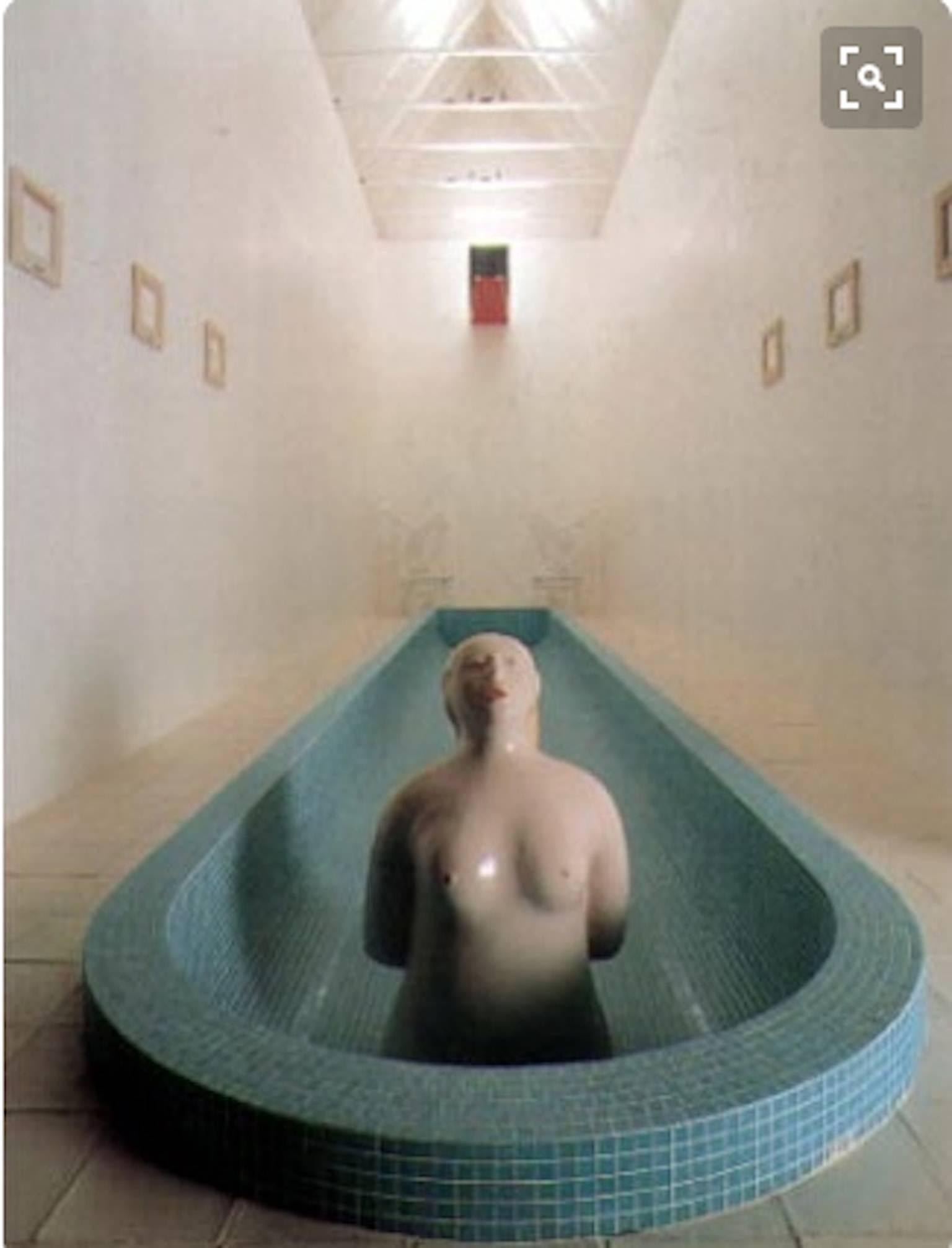 Modern Ceramic Sculpture Bagnante Model by Ugo La Pietra for Superego Editions, Italy For Sale