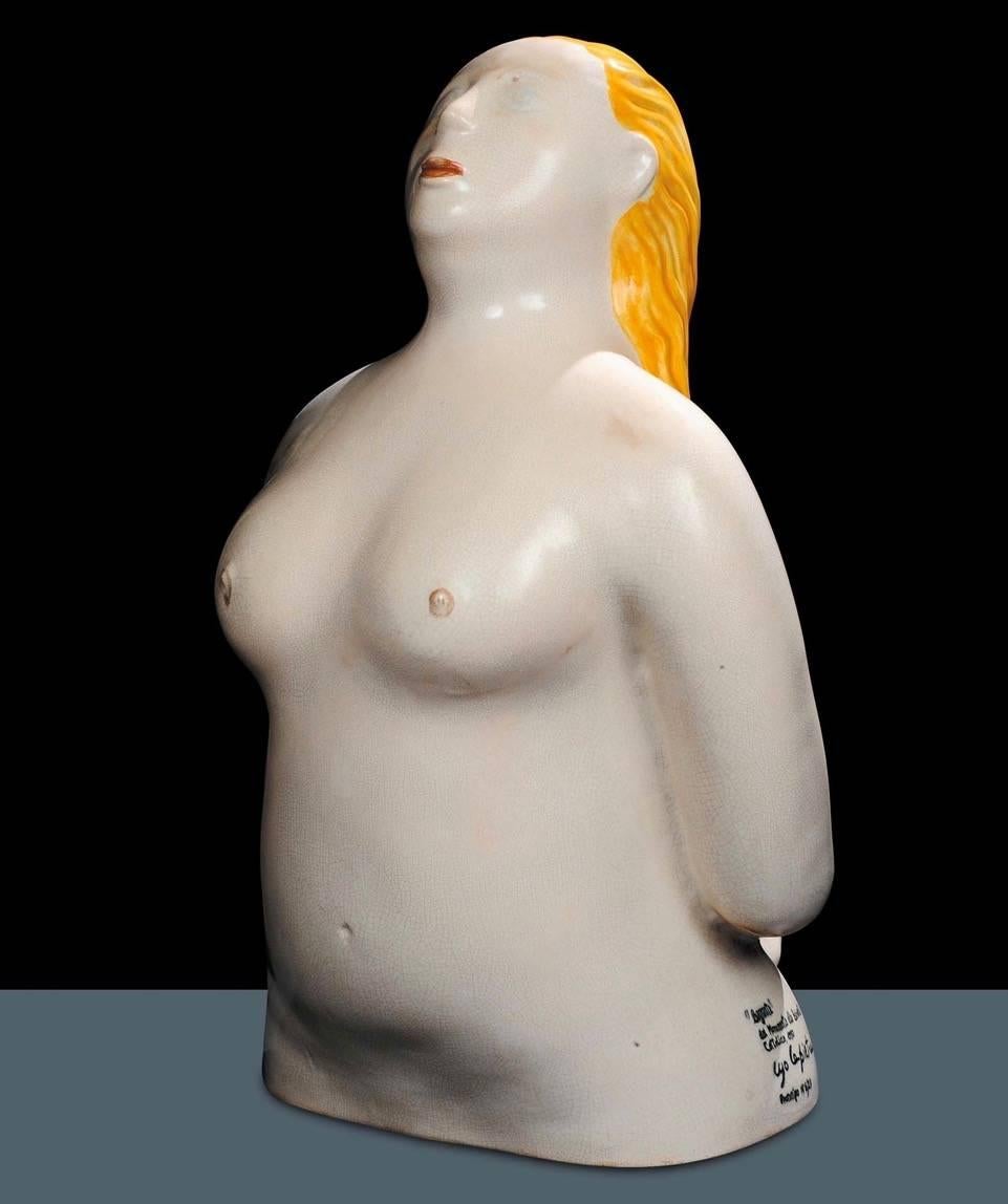 Italian Ceramic Sculpture Bagnante Model by Ugo La Pietra for Superego Editions, Italy For Sale