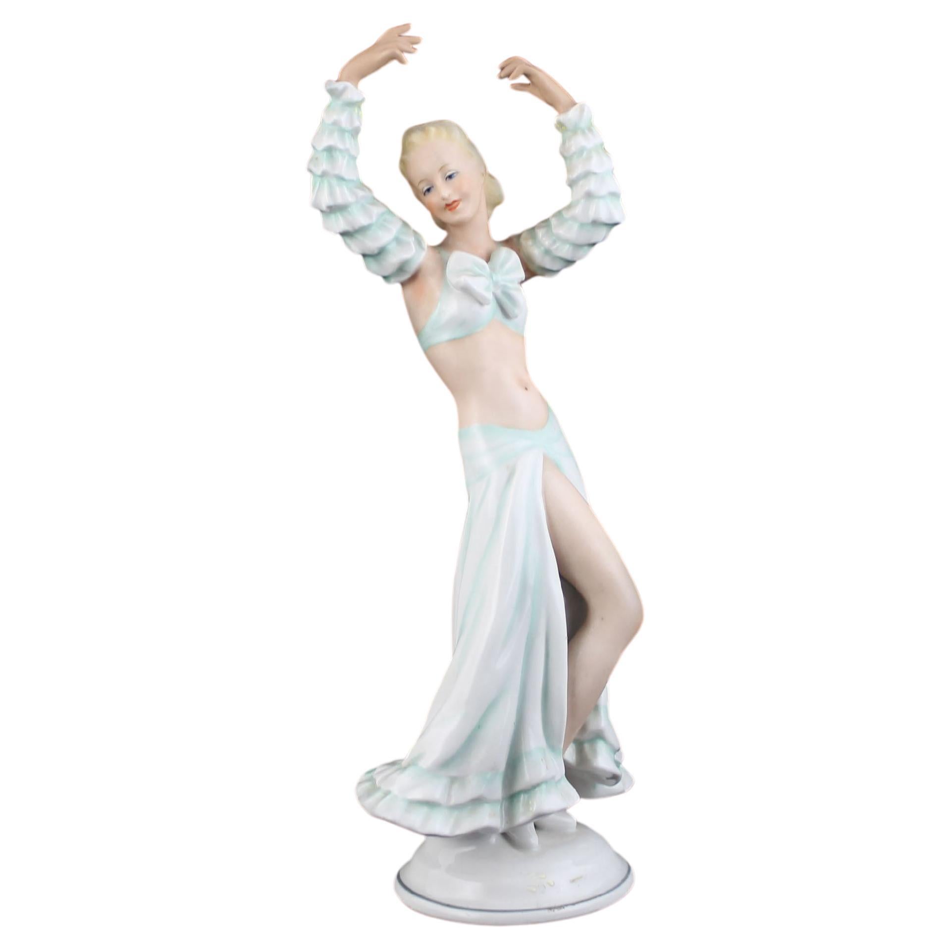 Ceramic sculpture Ballerina by Chaubach Kunst, 40s For Sale