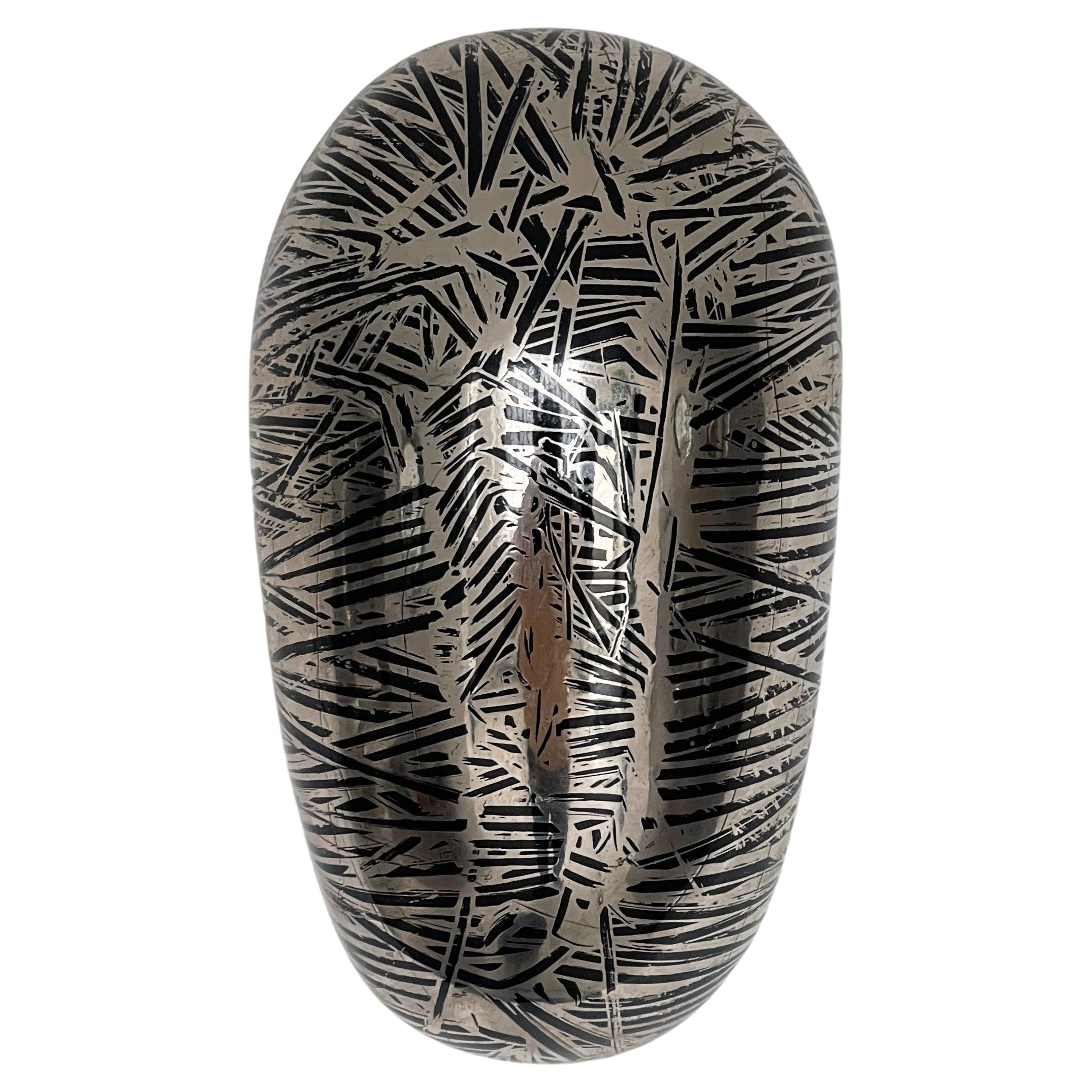 Ceramic Sculpture by Emilio Scanavino ''Pane'', Italian Modern Art, Chrome Art