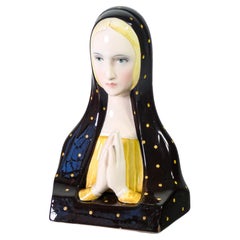 Ceramic Sculpture by Paola Bologna for Lenci, Holy Mary, Turin Italy, 1930s
