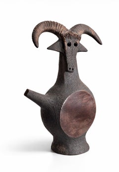 Keramische Skulptur " Chèvre" Einzigartig von Dominique Pouchain