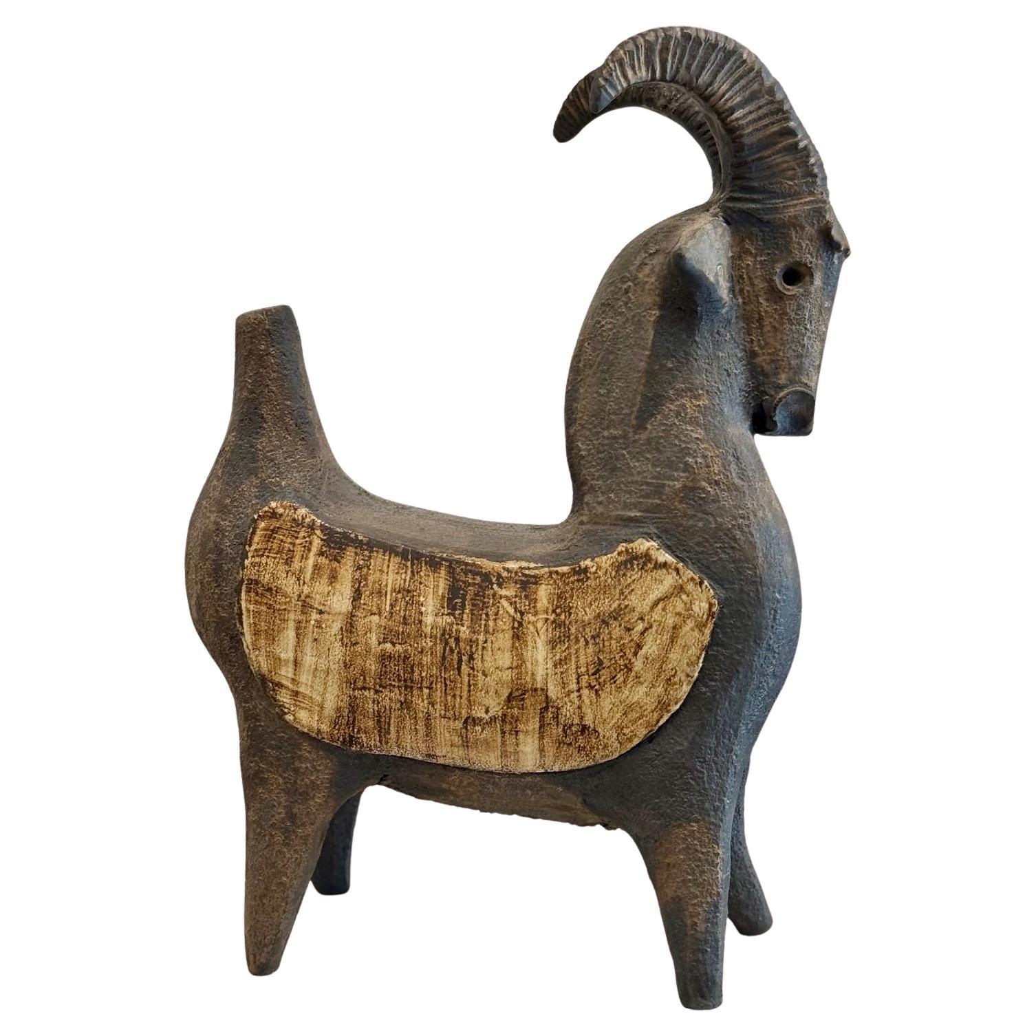 Keramische Skulptur " Chèvre" Einzigartig von Dominique Pouchain