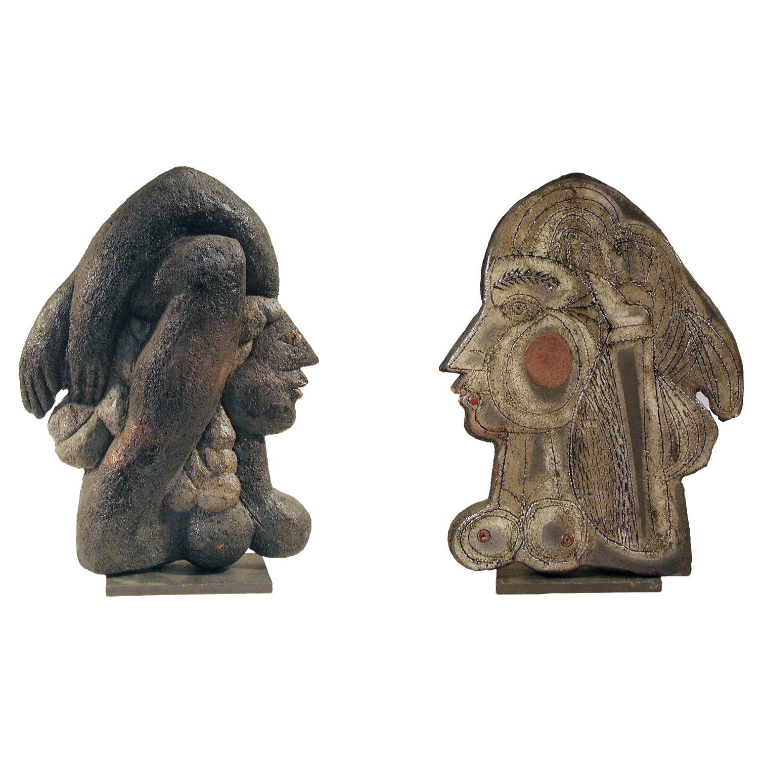 Roger Capron - Keramik-Skulptur Kleopatra  im Angebot