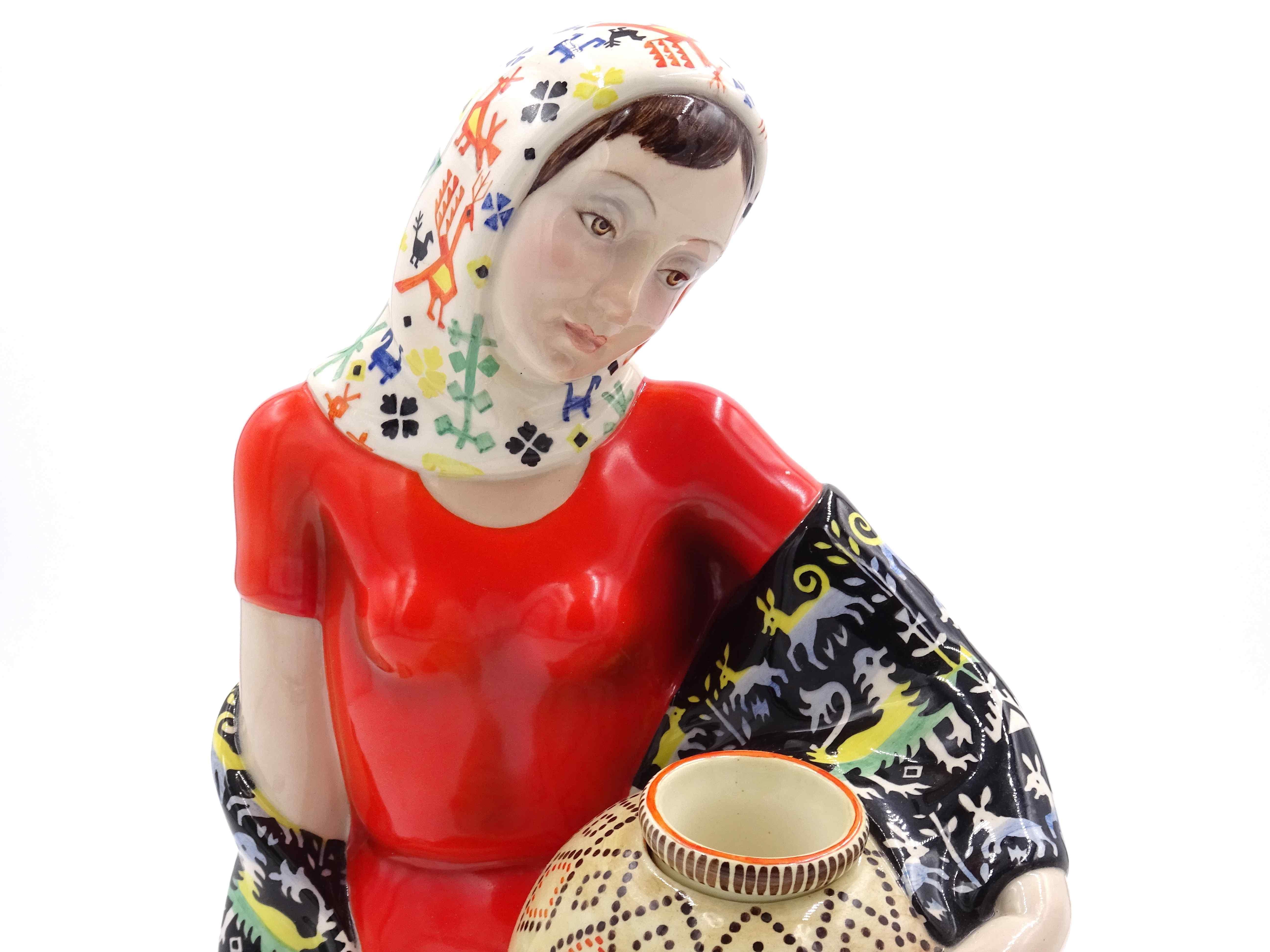 Mid-20th Century Ceramic Sculpture 'Concetta' by Helen König Scavini for Italia Manifattura Lenci