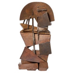 Sculpture en céramique intitulée " Pleins et déliés " de Pierre Martinon, 1991.