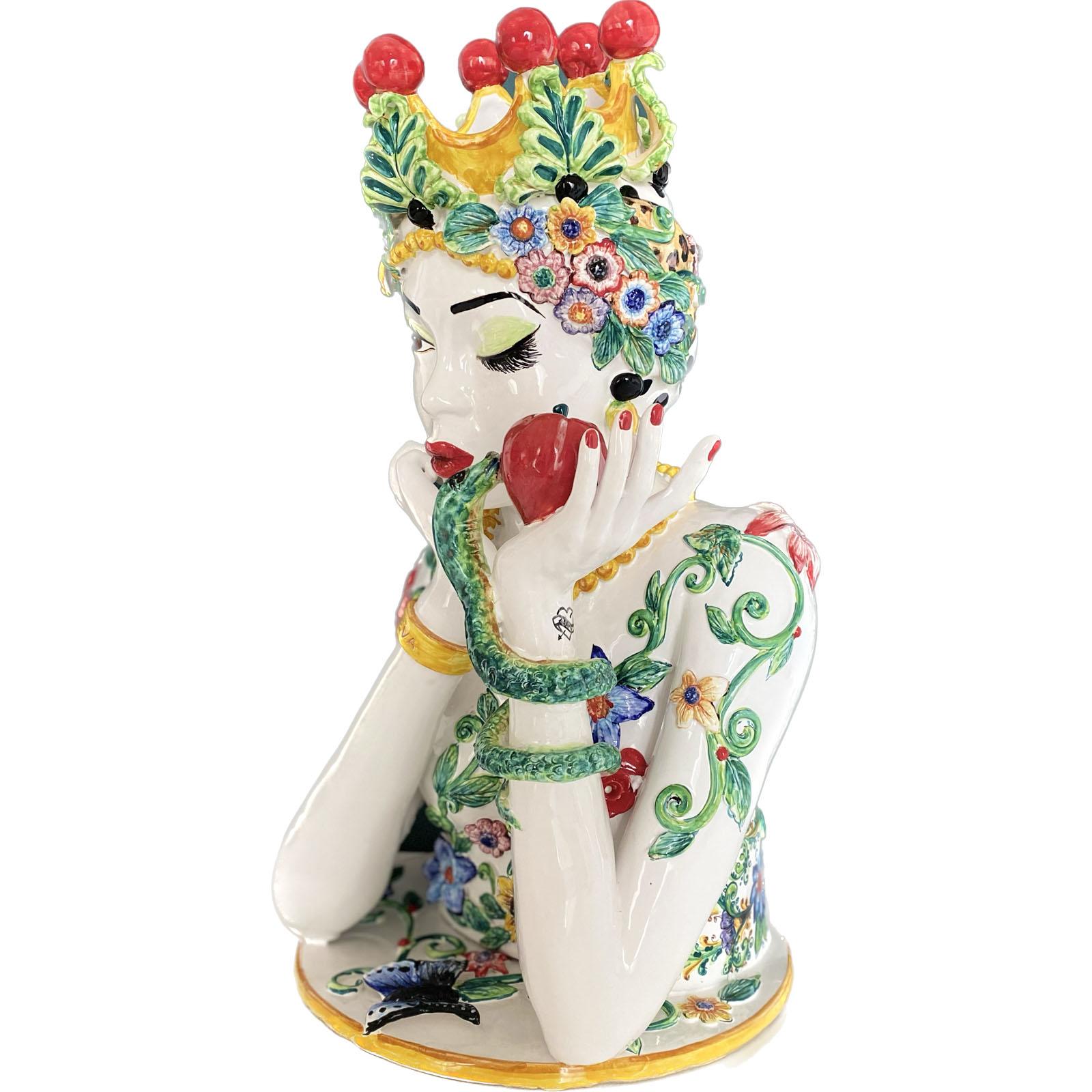 Cuit Sculpture en céramique Tête d'Eva par Vanessa Semaino en vente