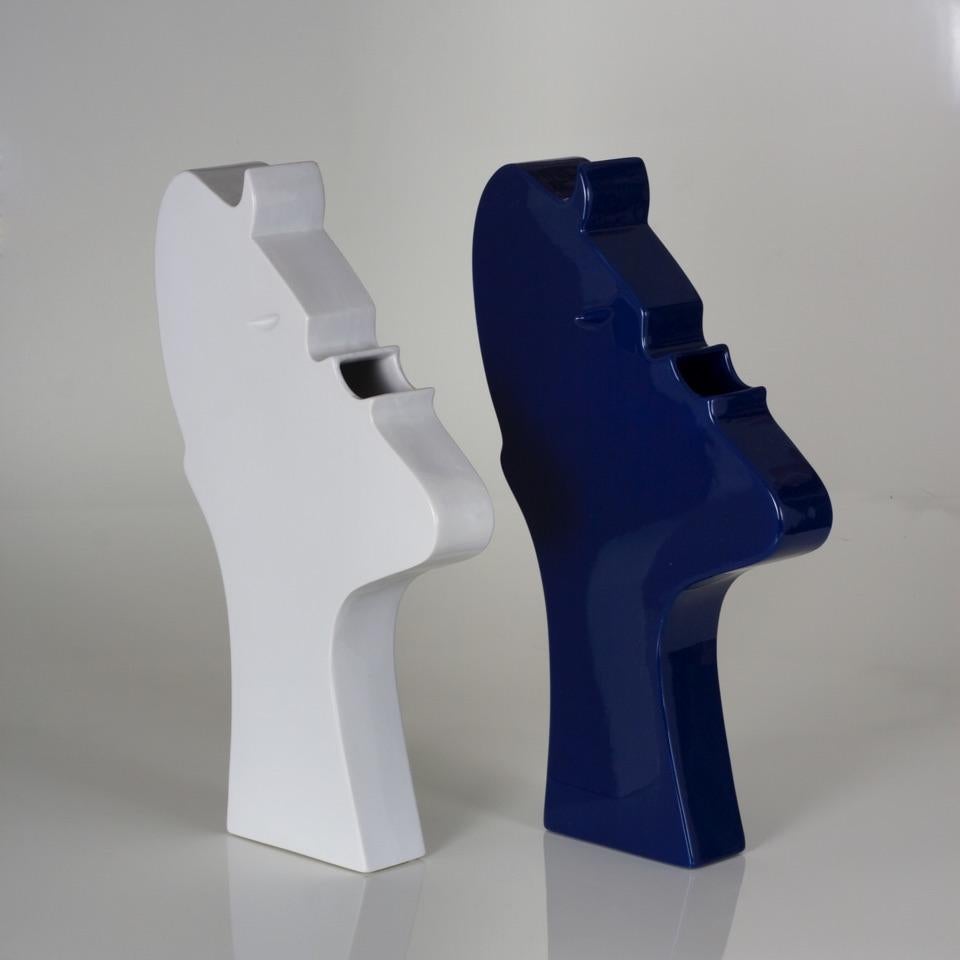Keramik-Skulptur-Face-Modell von Ambrogio Pozzi für Superego Editions, Italien (Moderne) im Angebot