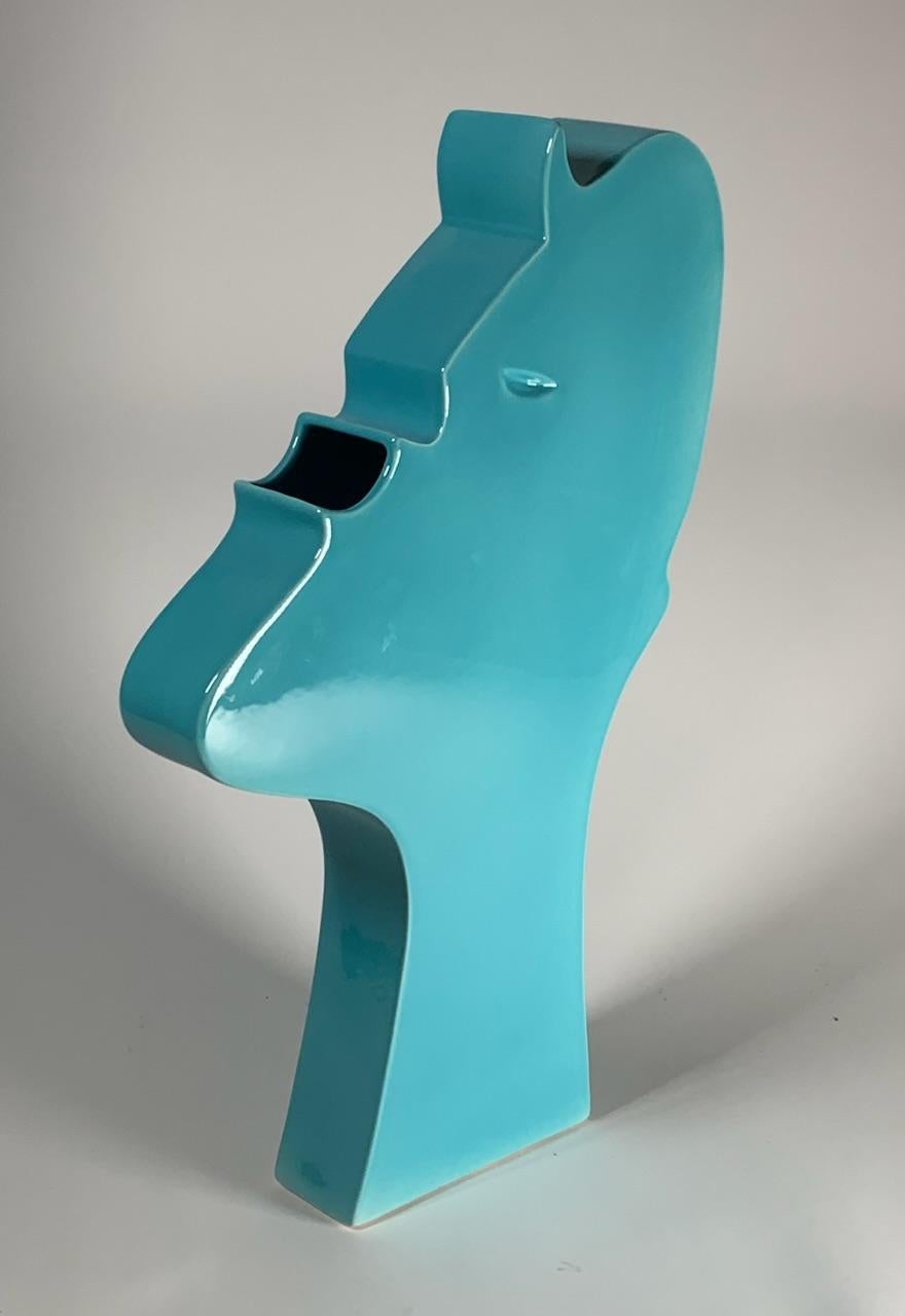 Modern Ceramic Sculpture Face Model by Ambrogio Pozzi for Superego Editions, Italy For Sale
